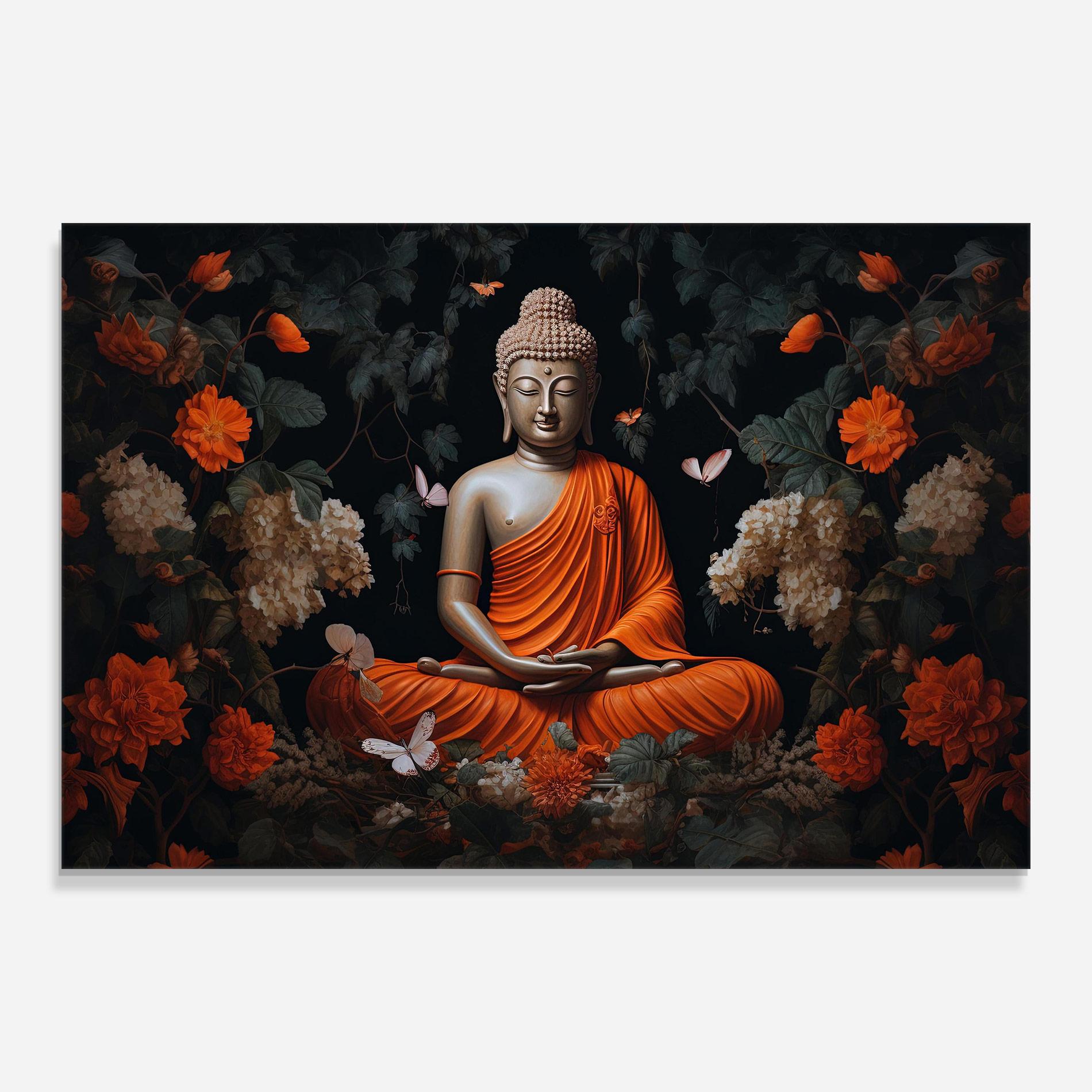 Üvegkép Butterfly Buddha mockup 0
