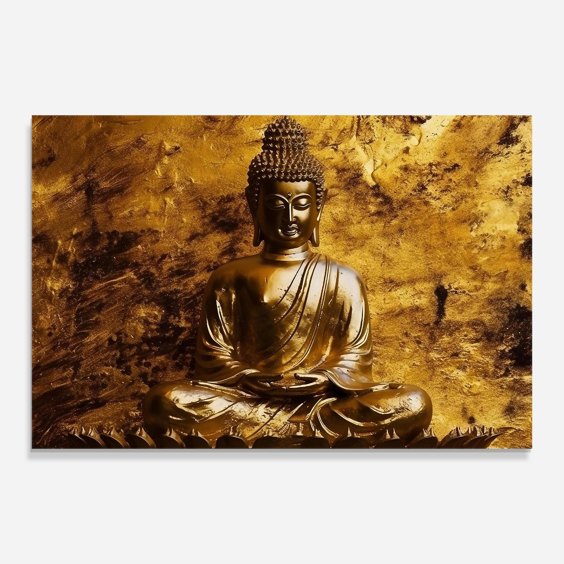 Üvegkép Statue Gold Buddha mockup 0