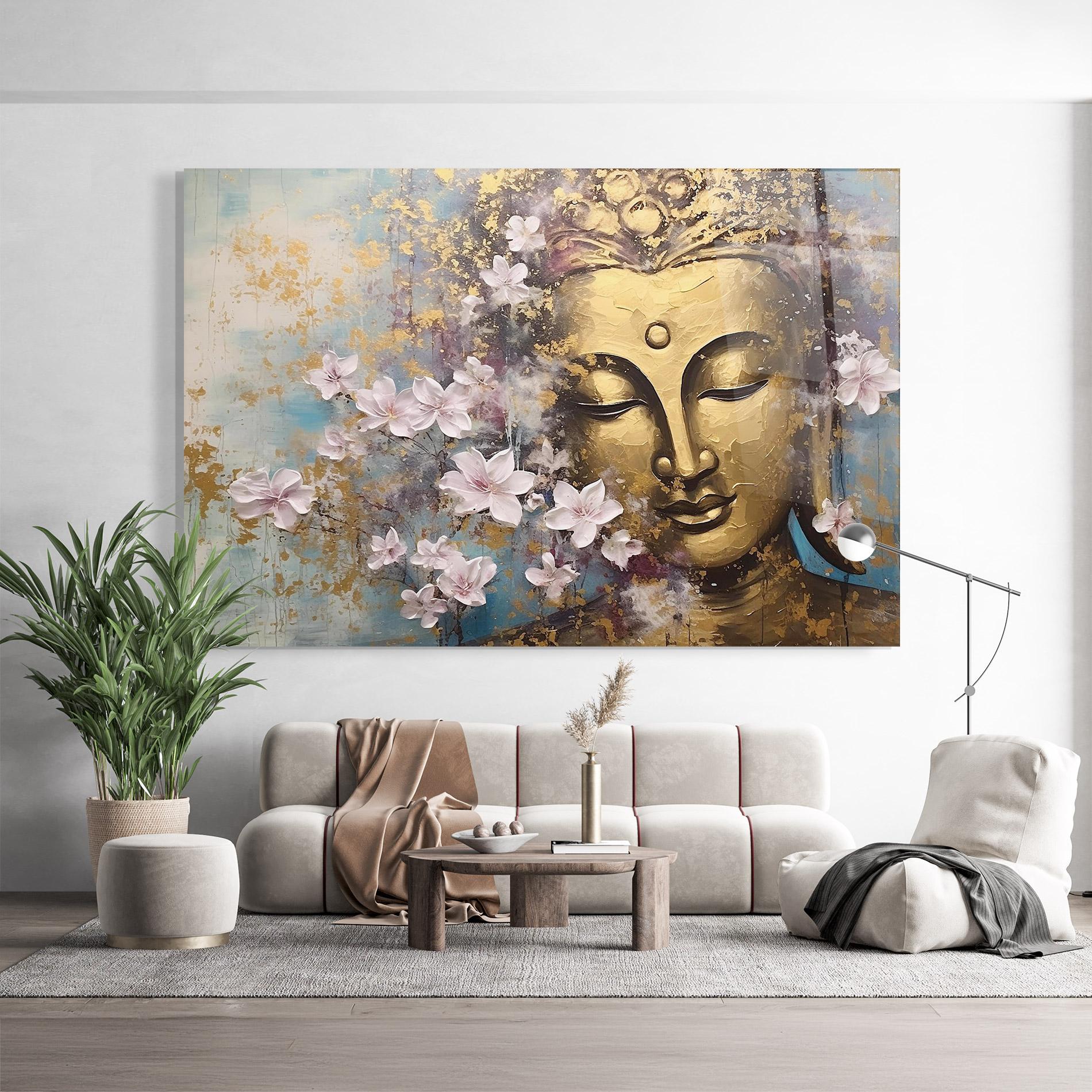 Üvegkép Abstract Buddha Plants mockup 9