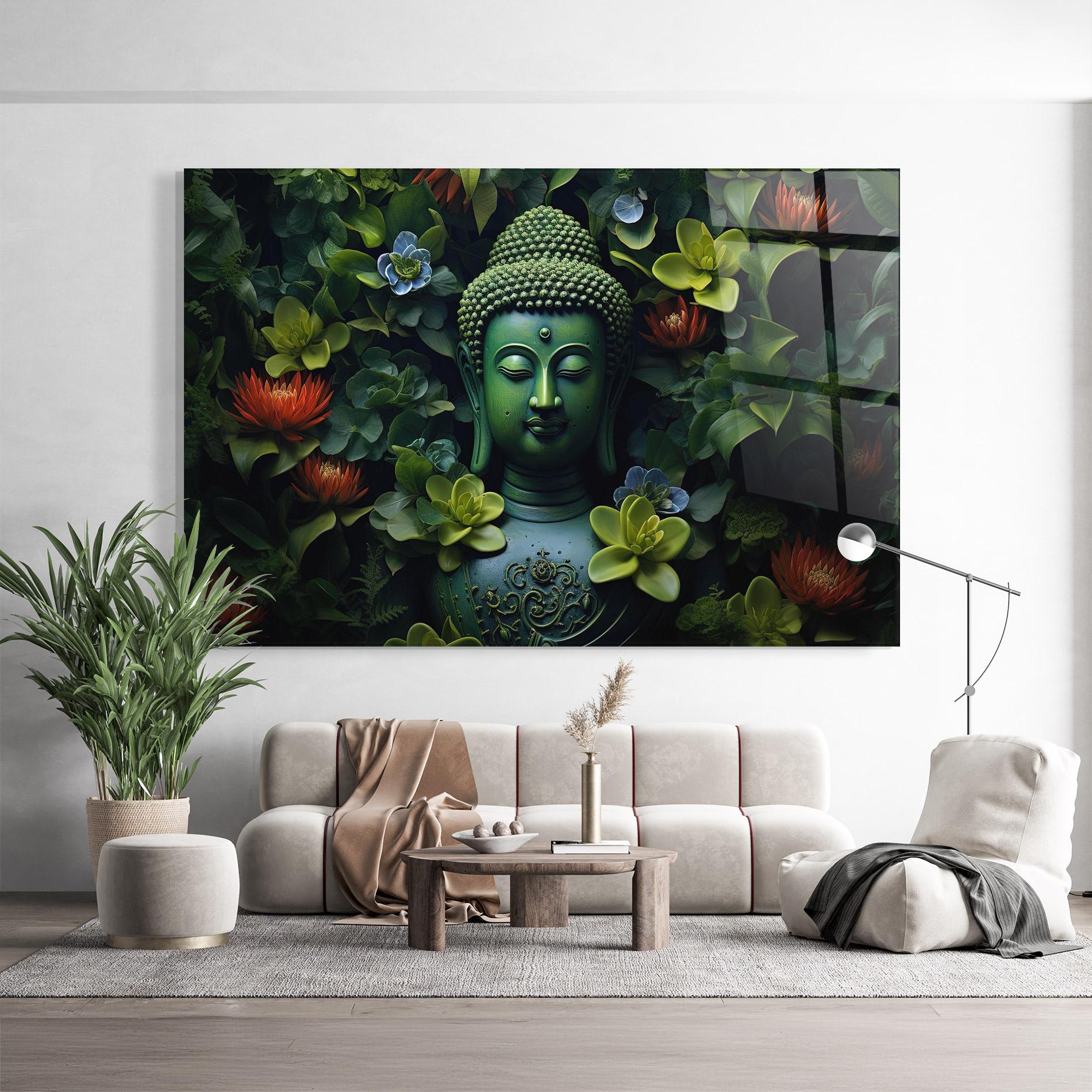 Üvegkép Blue Light Buddha mockup 9