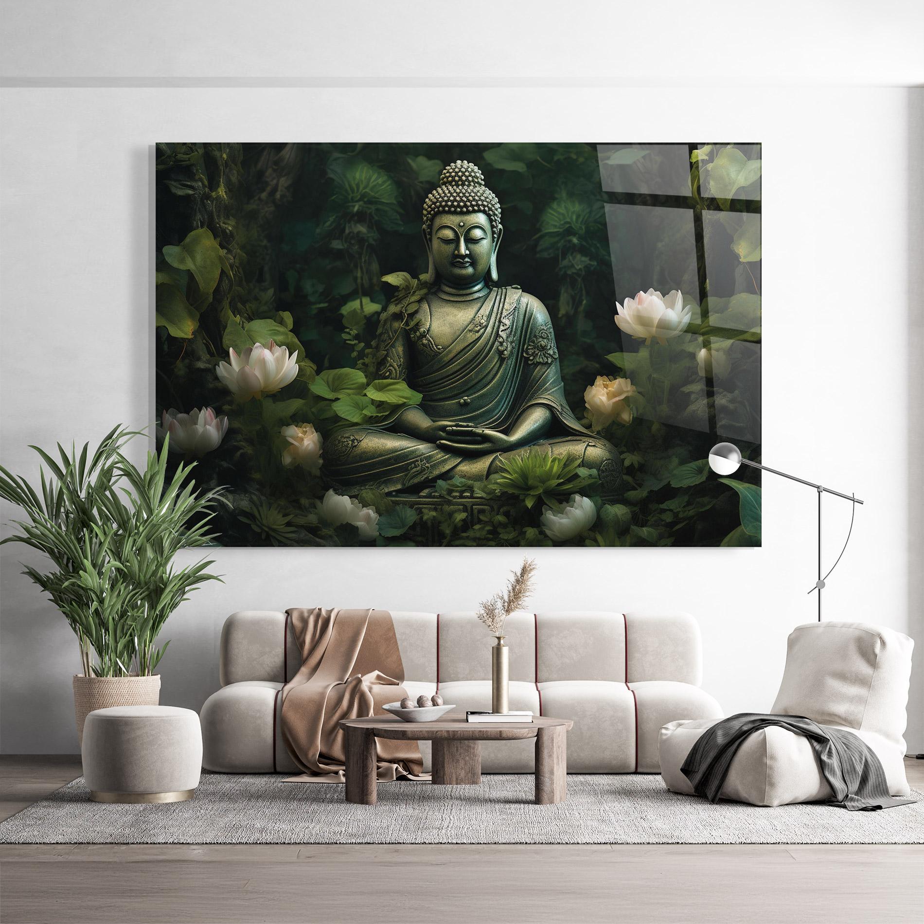 Üvegkép Buddha Lotus Flower mockup 9