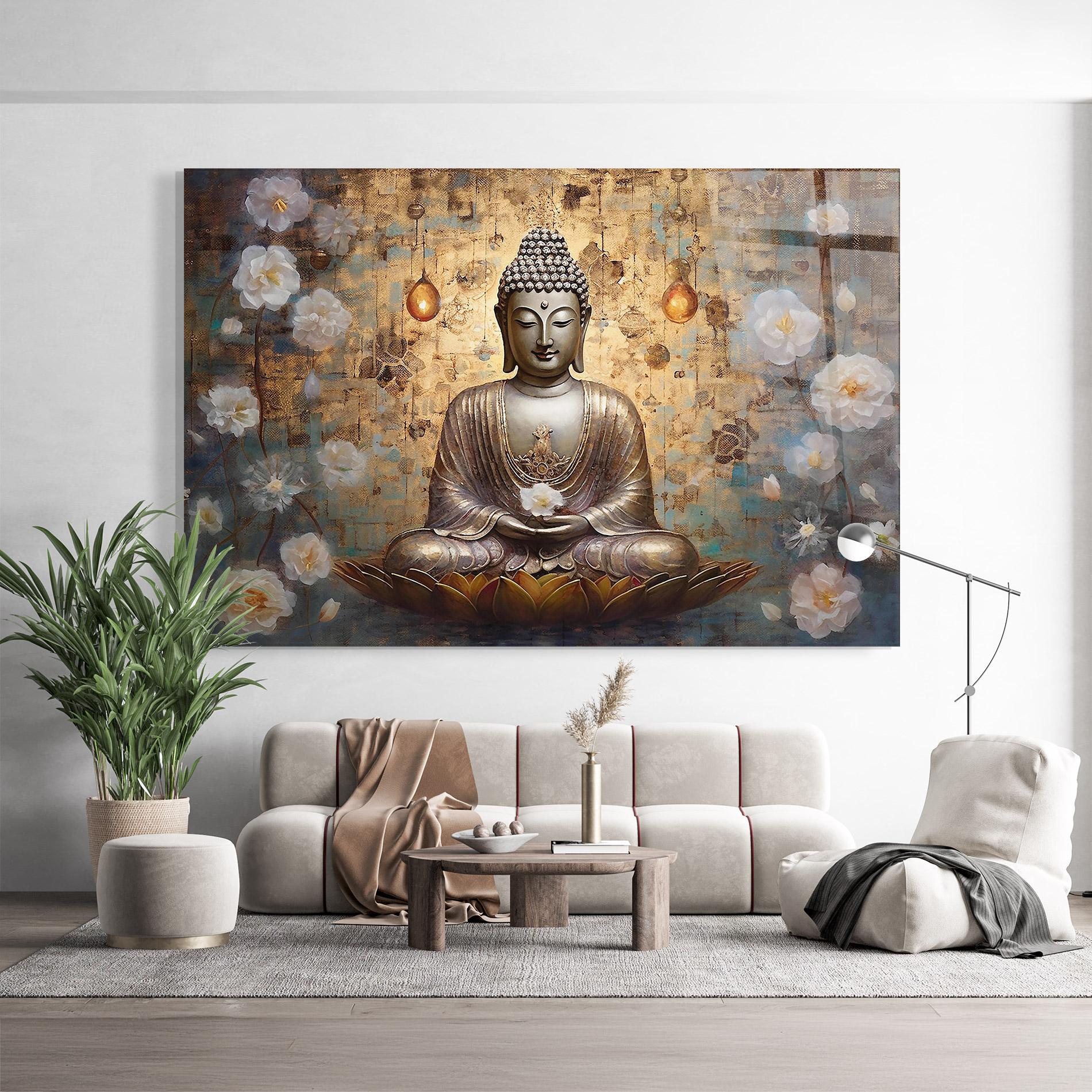 Üvegkép Buddha Meditation Art mockup 9