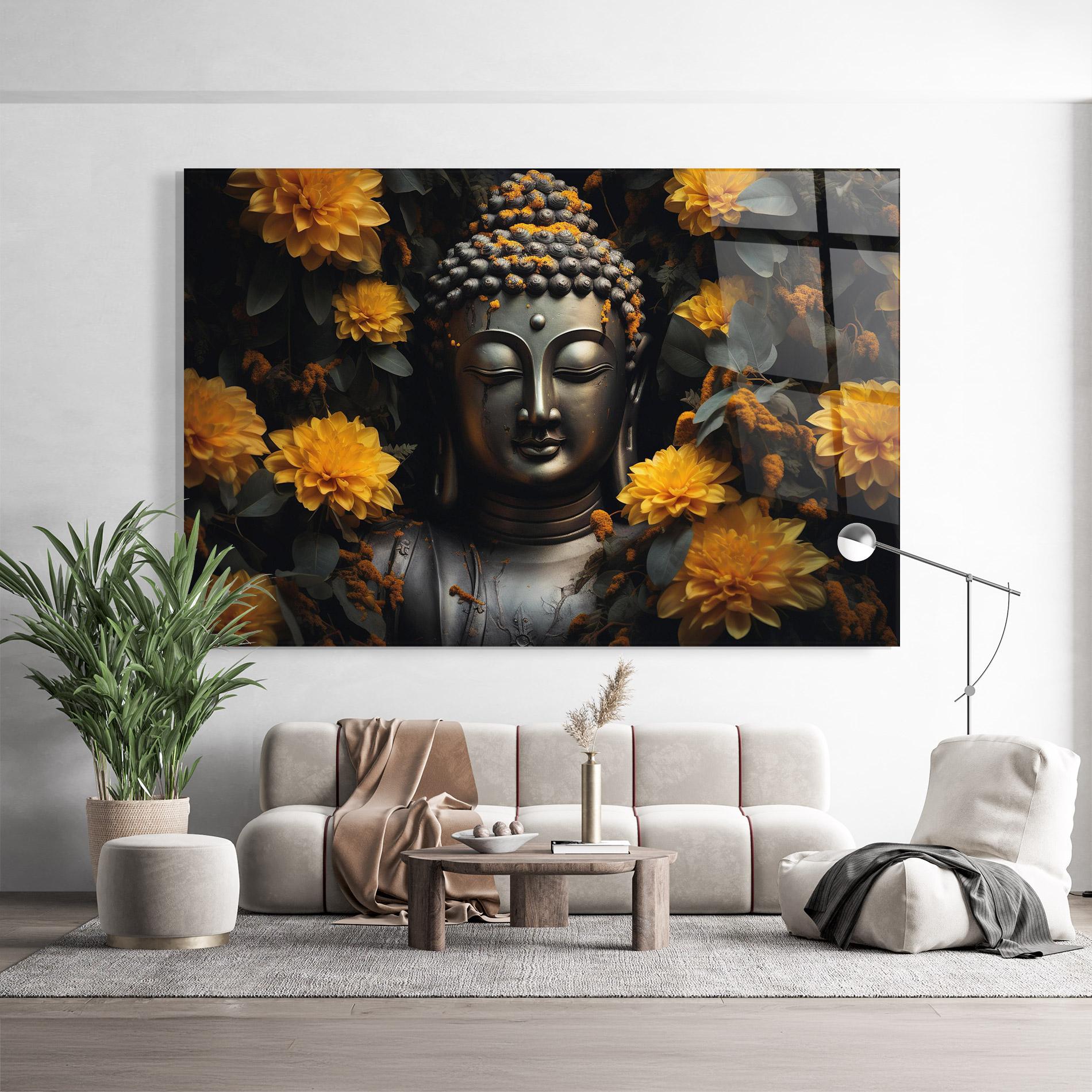 Üvegkép Buddha Peace Statue mockup 9