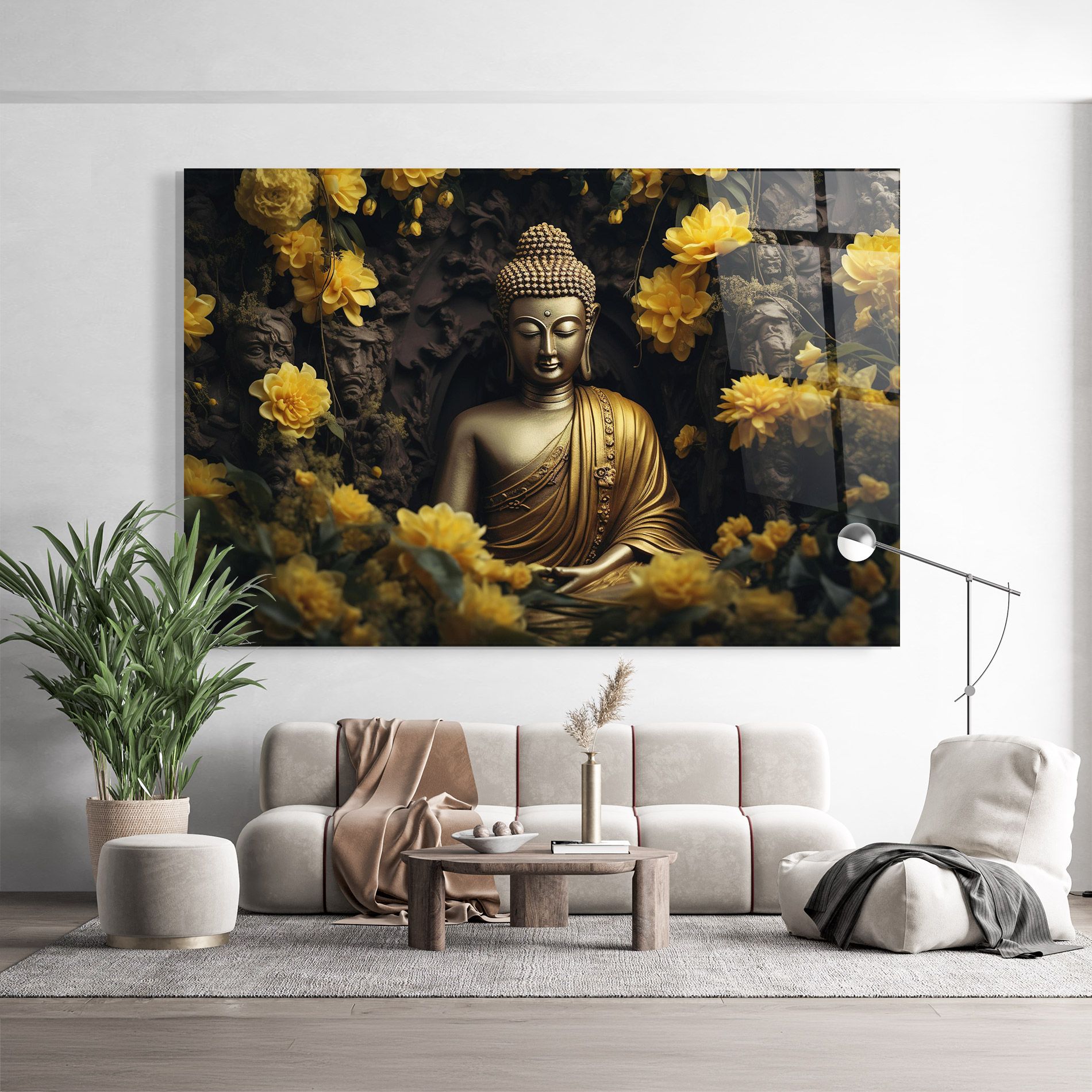 Gold Buddha Flowers mockup 9