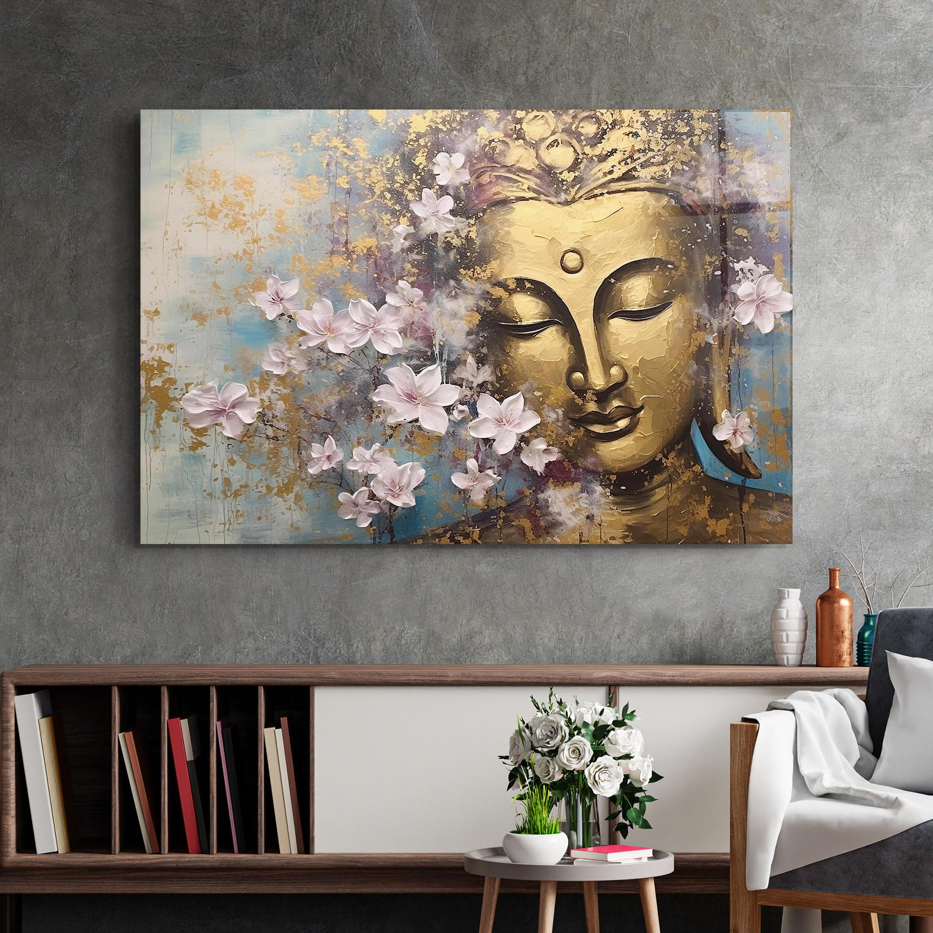 Üvegkép Abstract Buddha Plants mockup 2