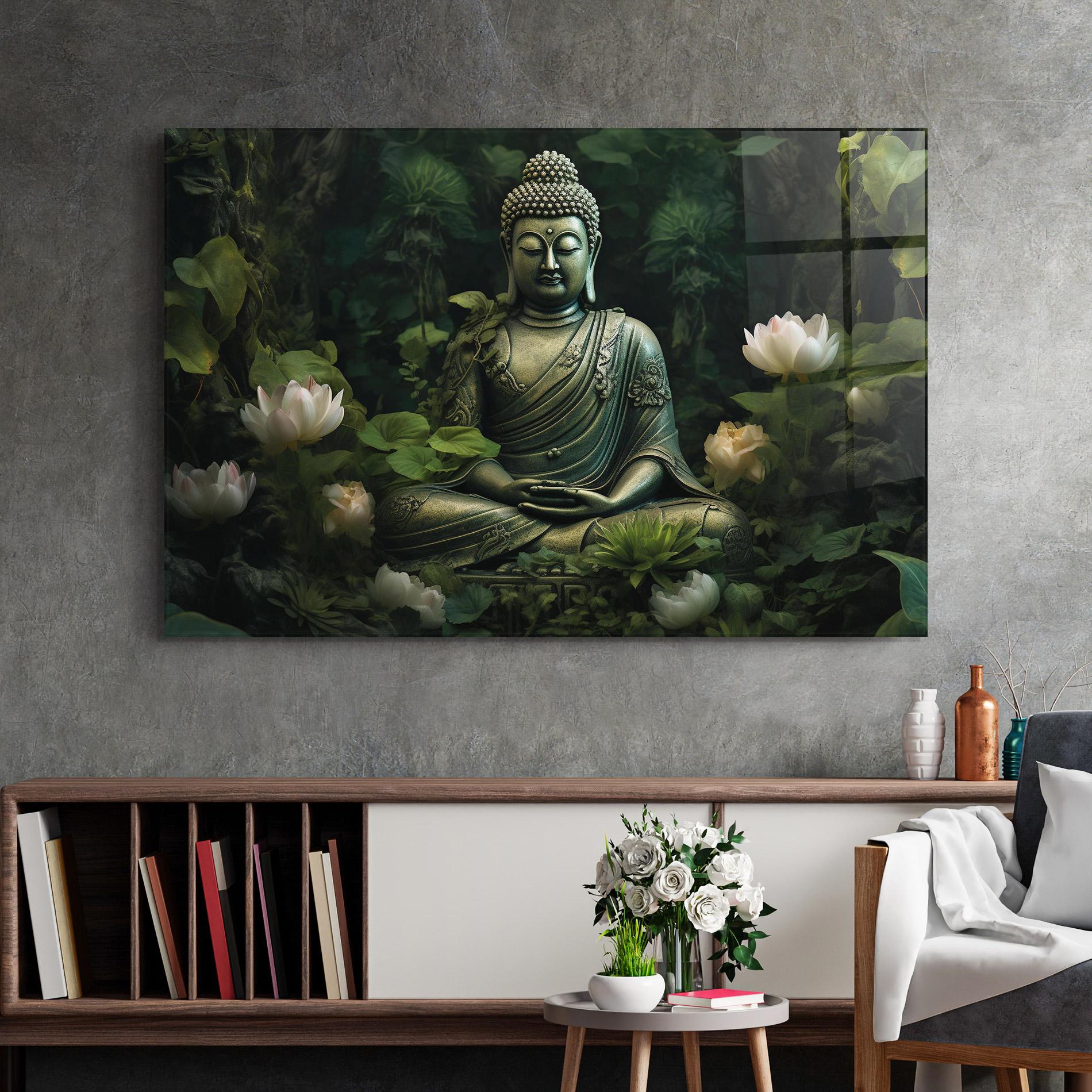 Üvegkép Buddha Lotus Flower mockup 2