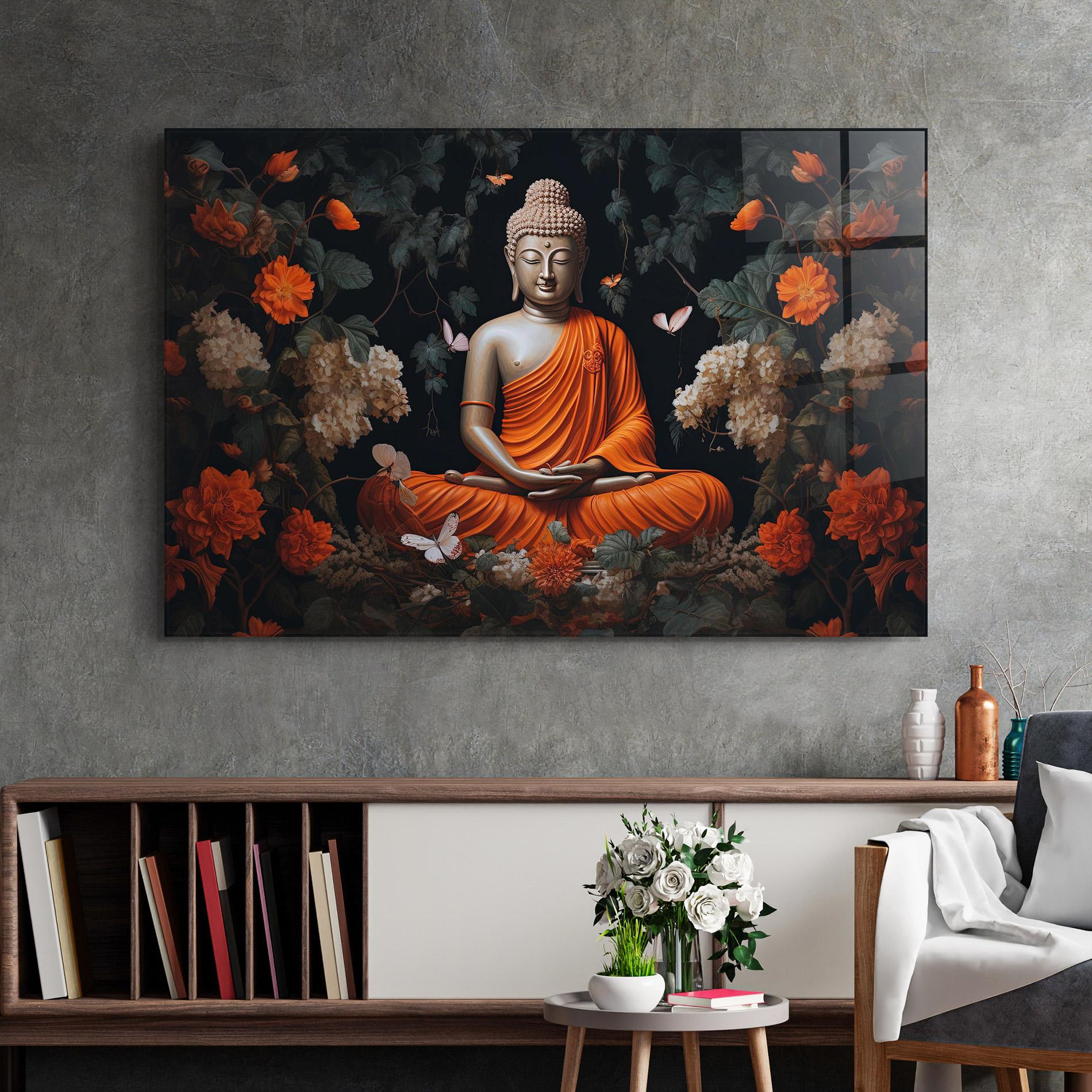 Üvegkép Butterfly Buddha mockup 2