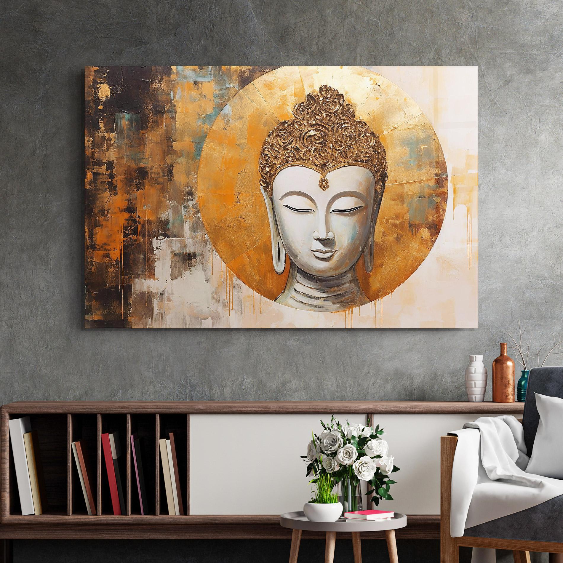 Üvegkép Cream Circle Buddha mockup 2