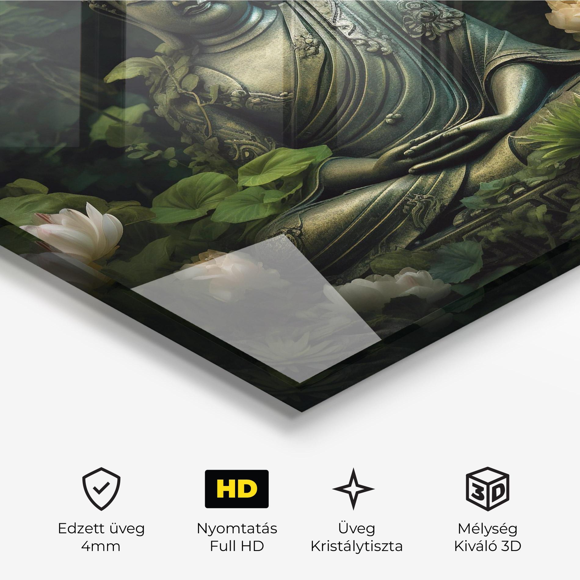 Üvegkép Buddha Lotus Flower mockup 3