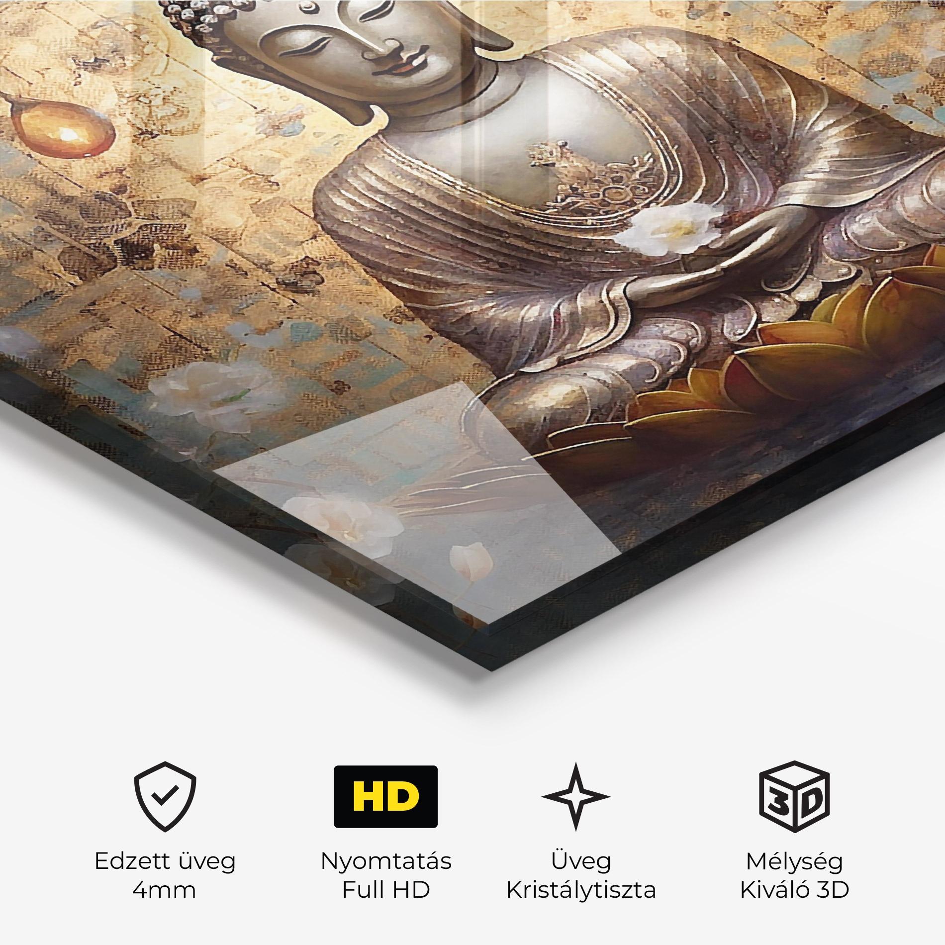 Üvegkép Buddha Meditation Art mockup 3