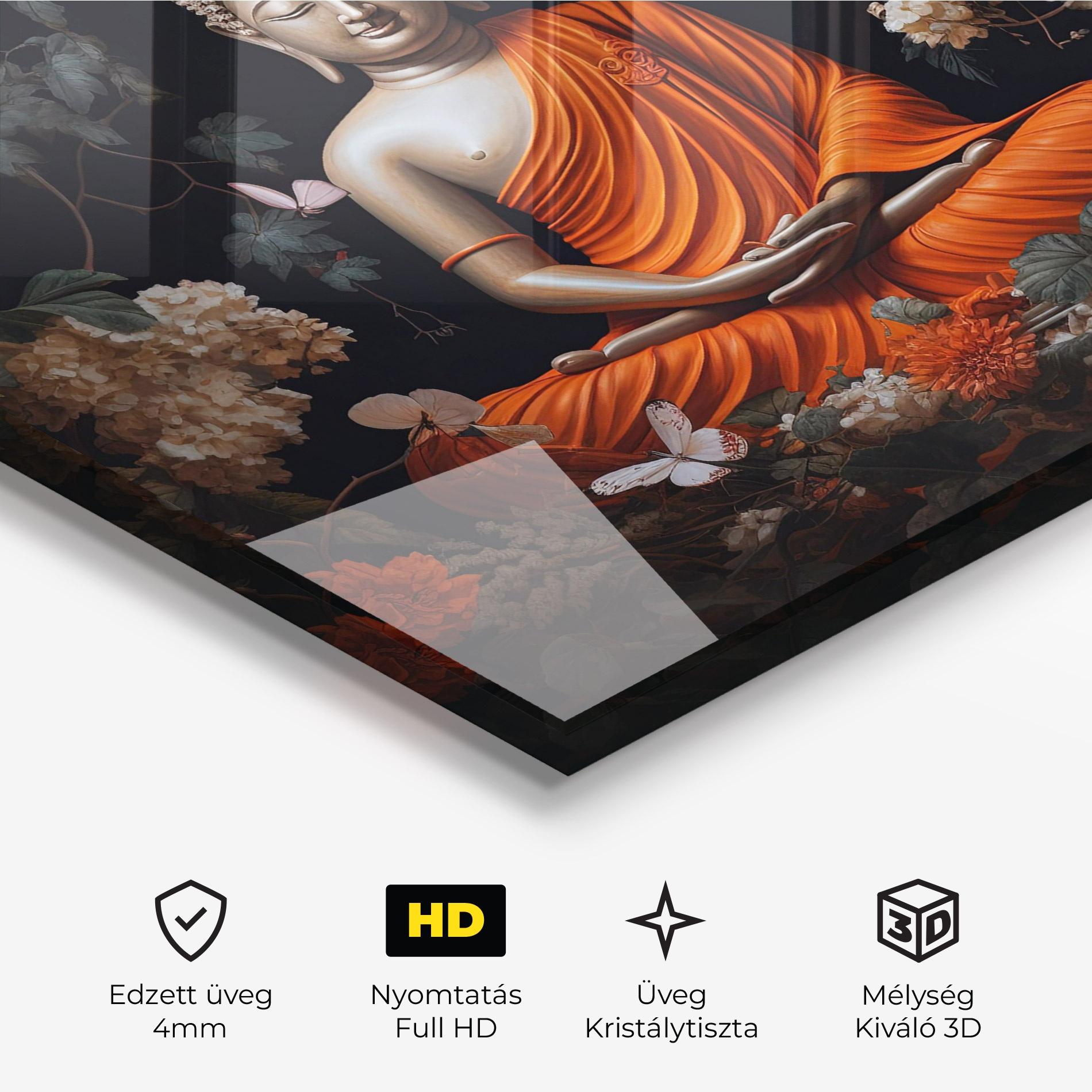 Üvegkép Butterfly Buddha mockup 3