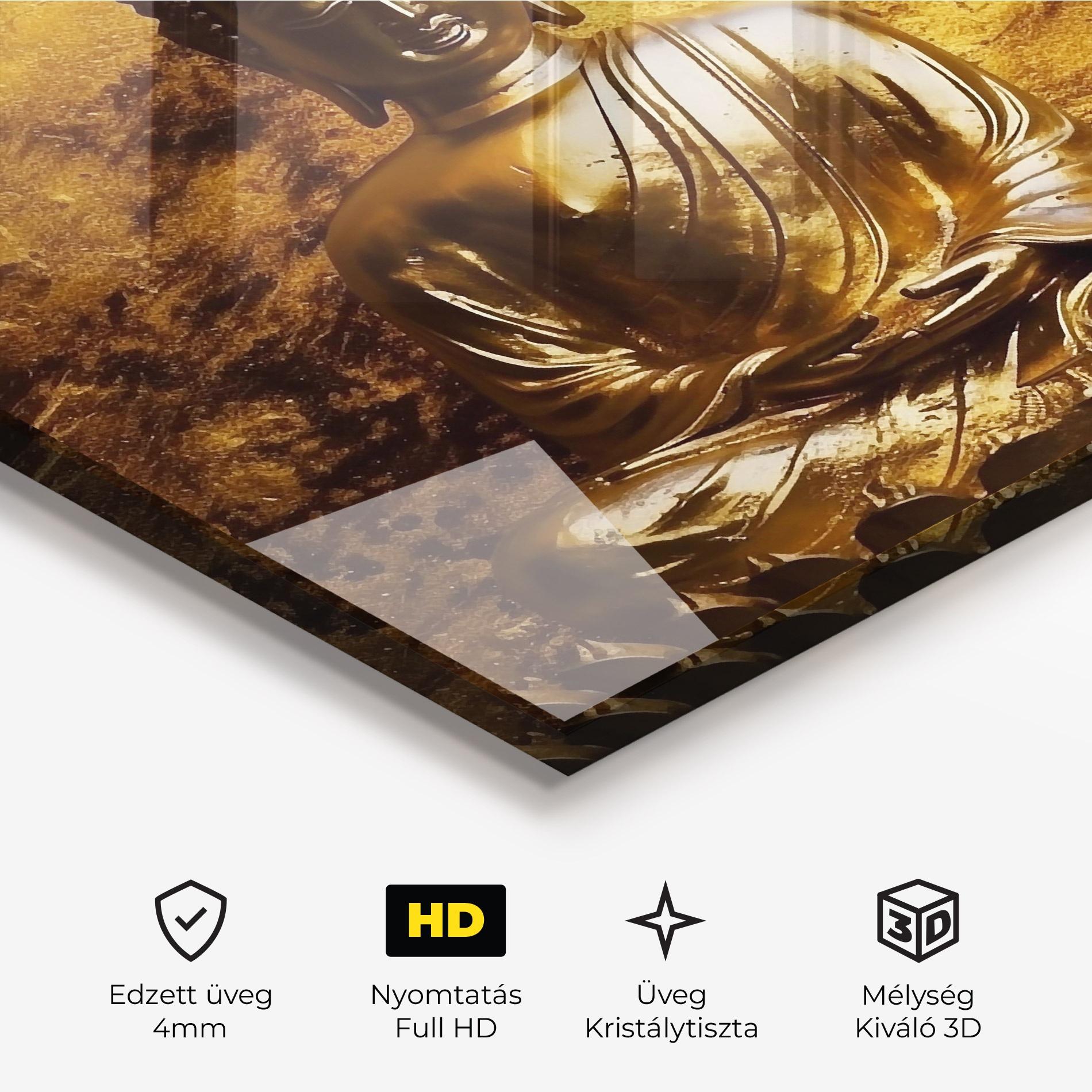 Üvegkép Statue Gold Buddha mockup 3