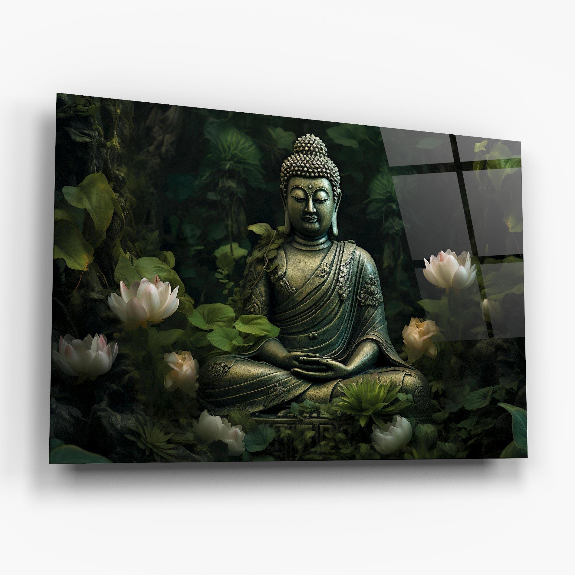 Üvegkép Buddha Lotus Flower mockup 6