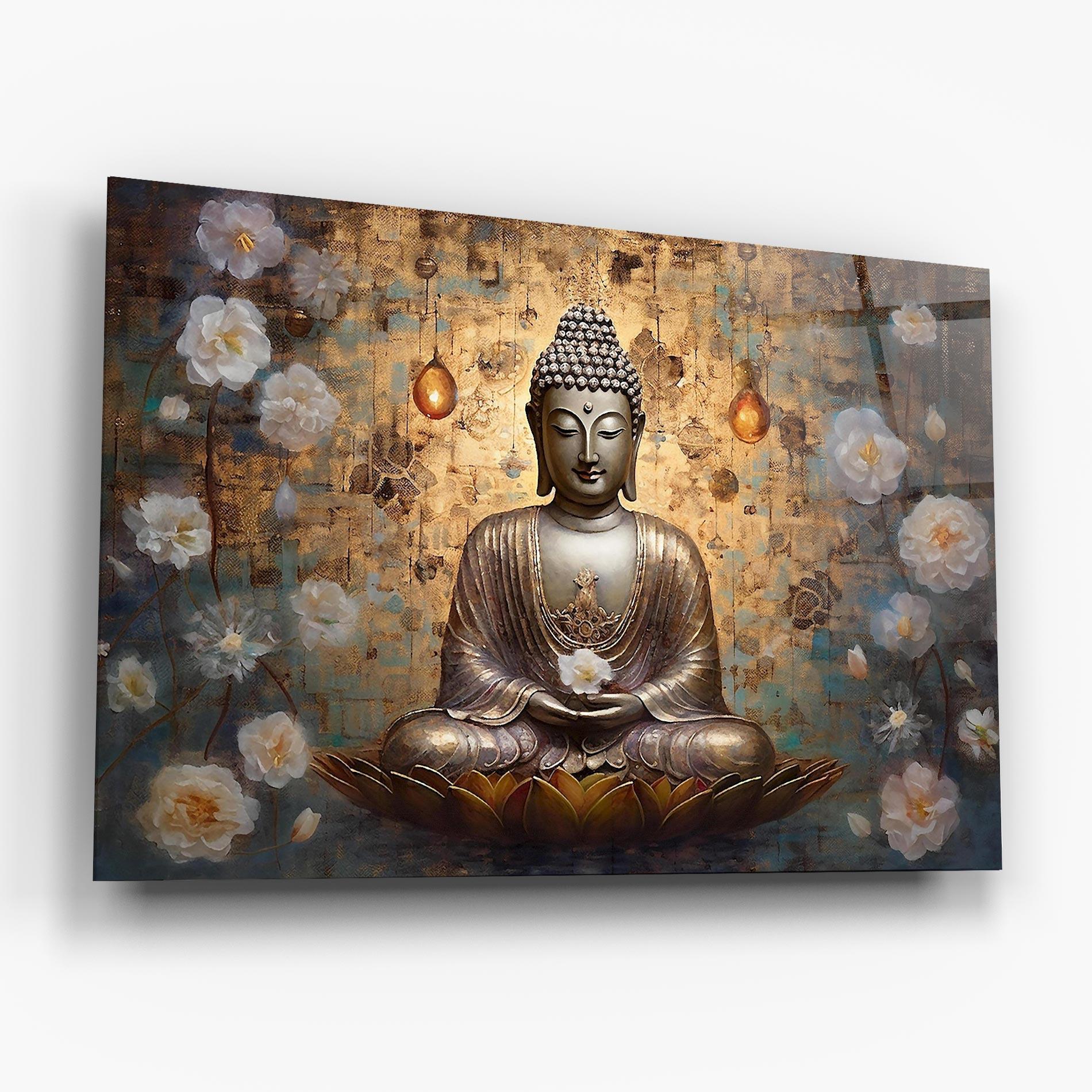 Üvegkép Buddha Meditation Art mockup 6