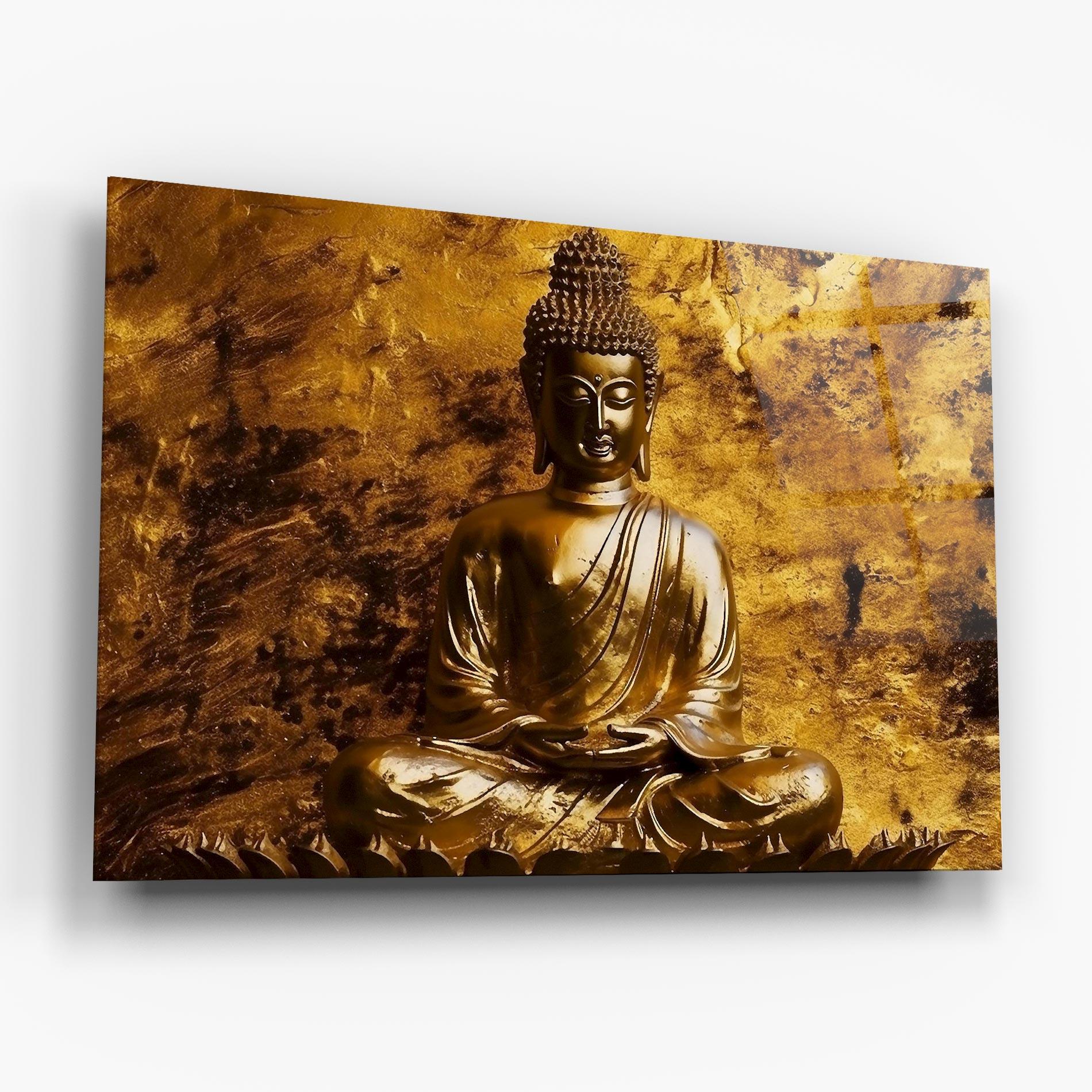 Üvegkép Statue Gold Buddha mockup 6