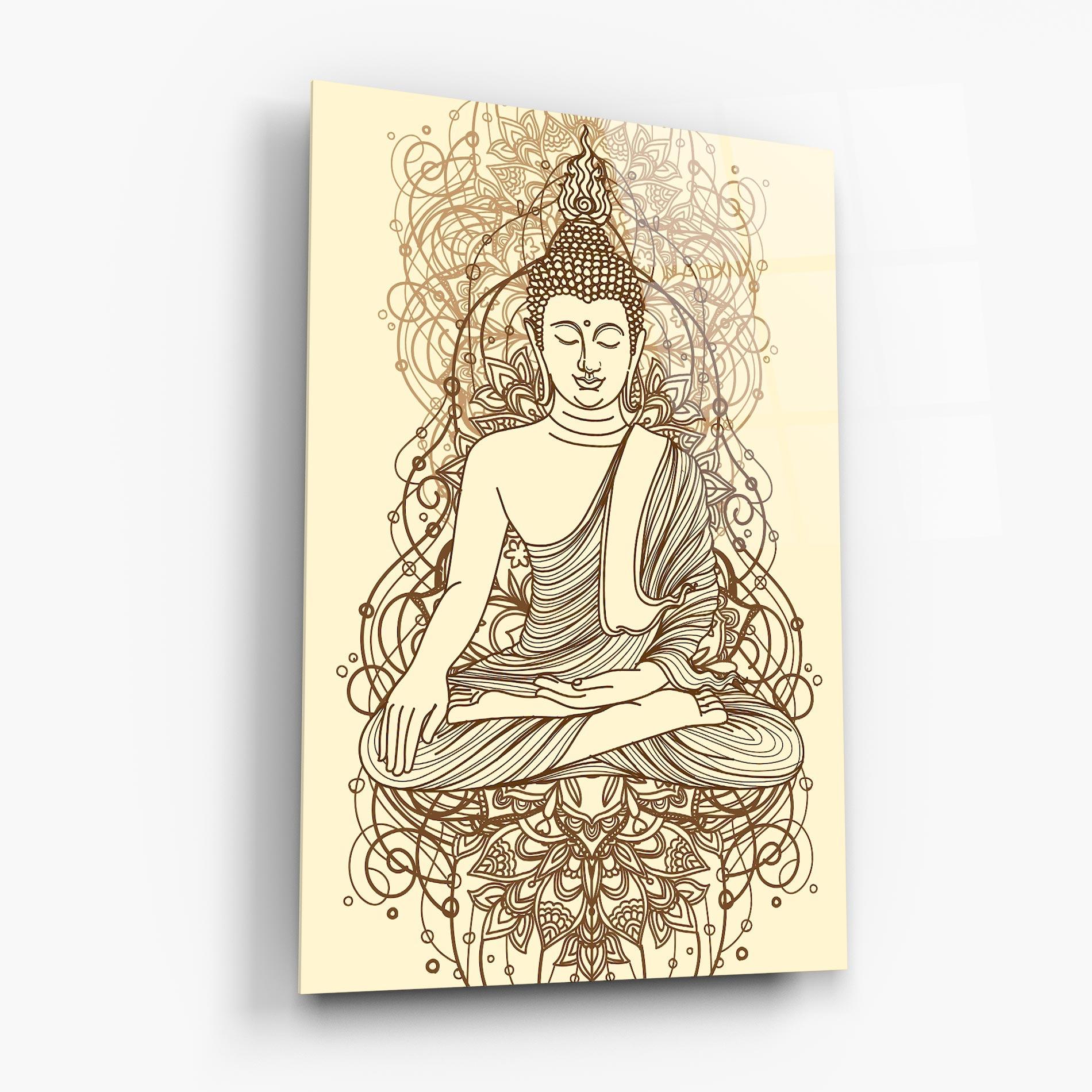 Üvegkép Brown Line Buddha mockup 6