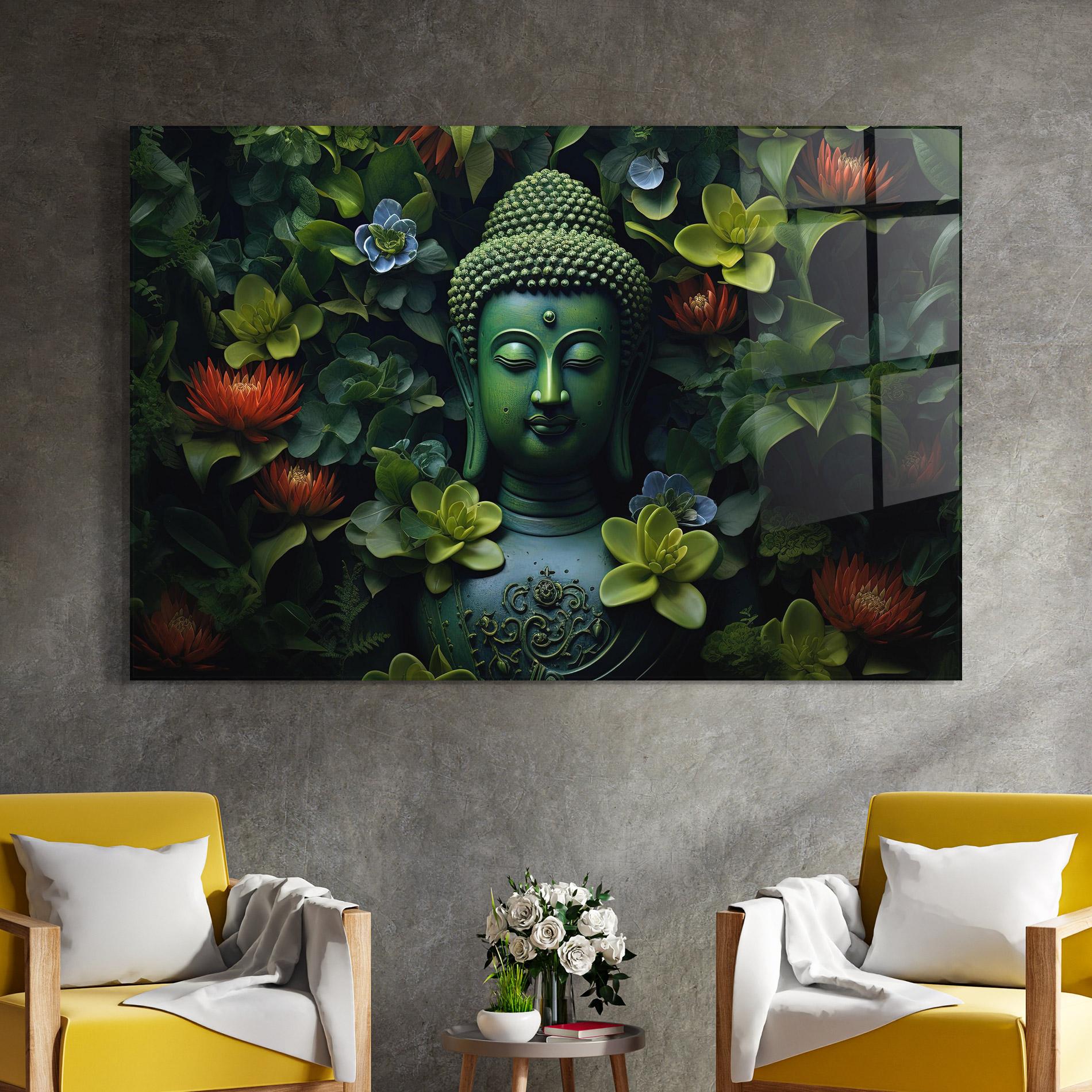 Üvegkép Blue Light Buddha mockup 4