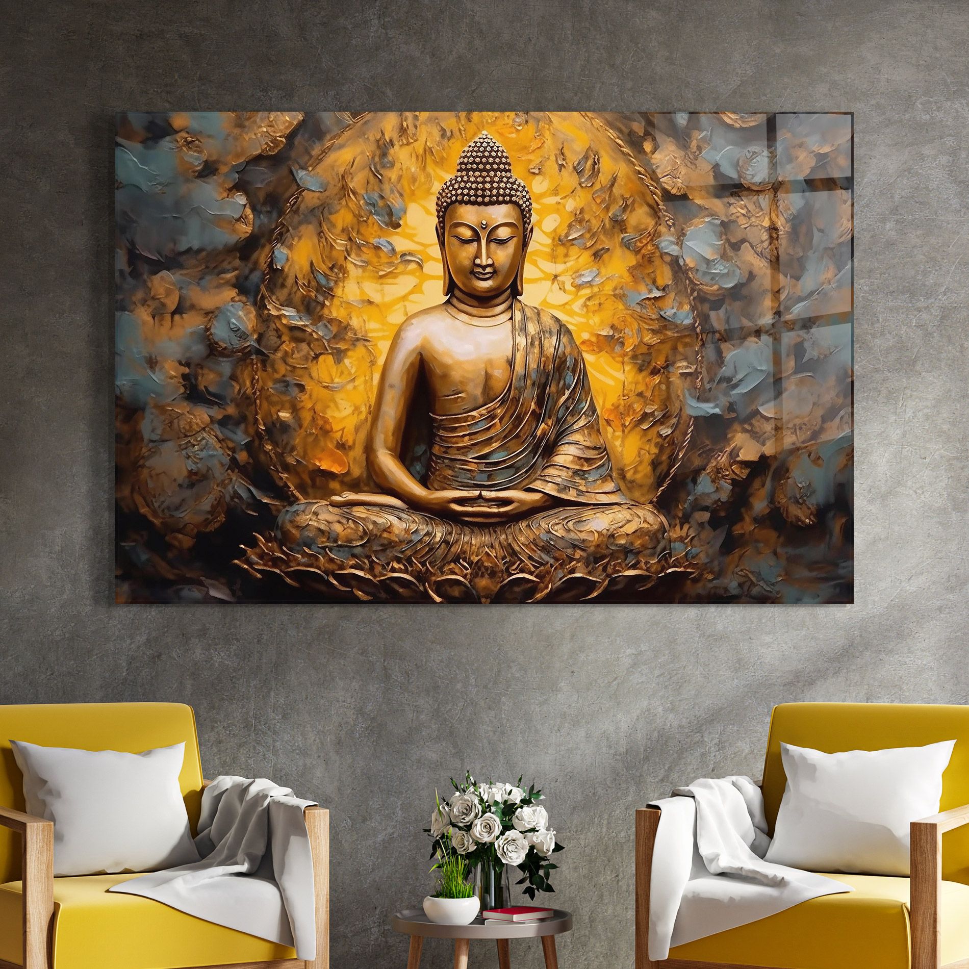 Gold Grey Buddha mockup 4