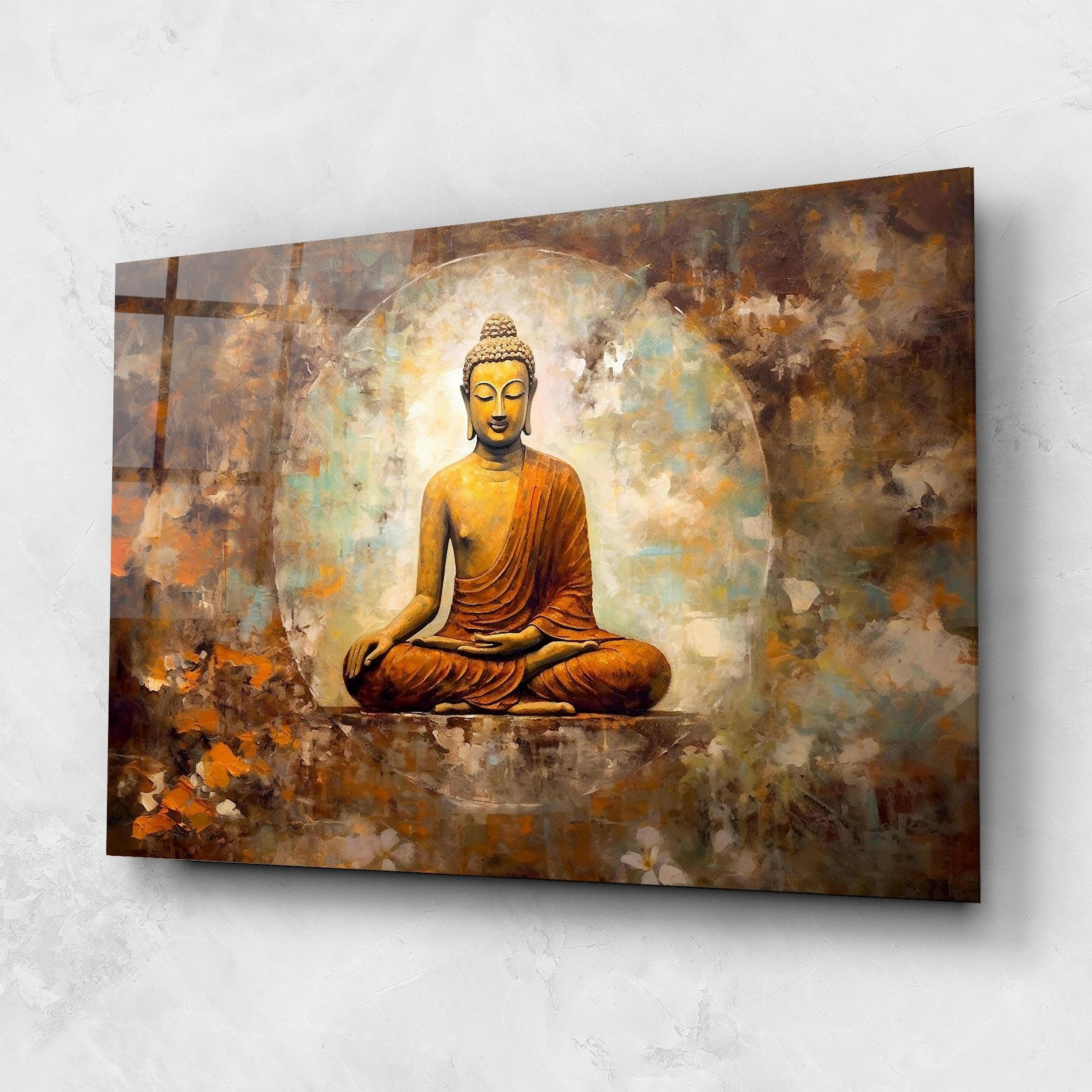 Üvegkép Blue Circle Buddha mockup 1