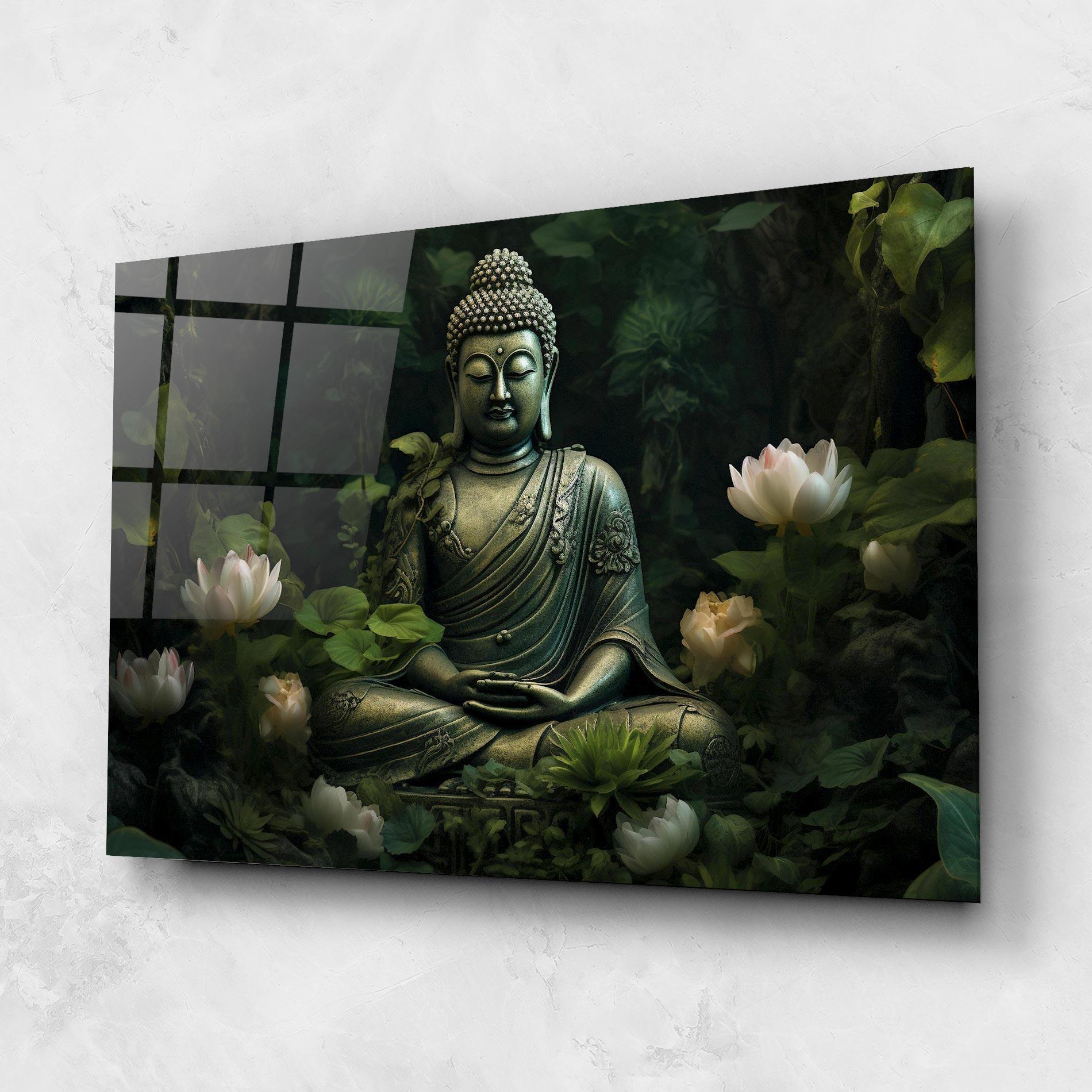Üvegkép Buddha Lotus Flower mockup 1