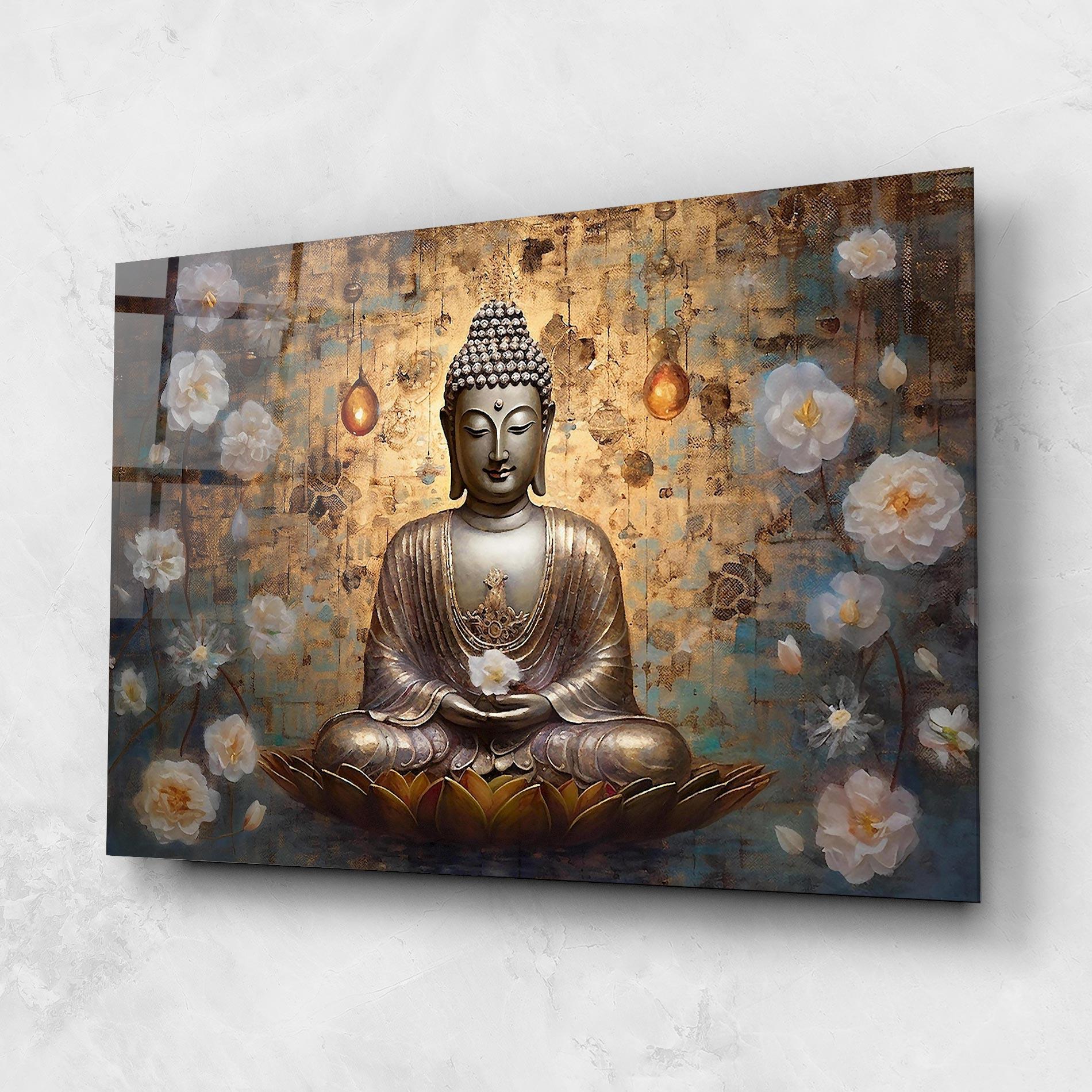 Üvegkép Buddha Meditation Art mockup 1