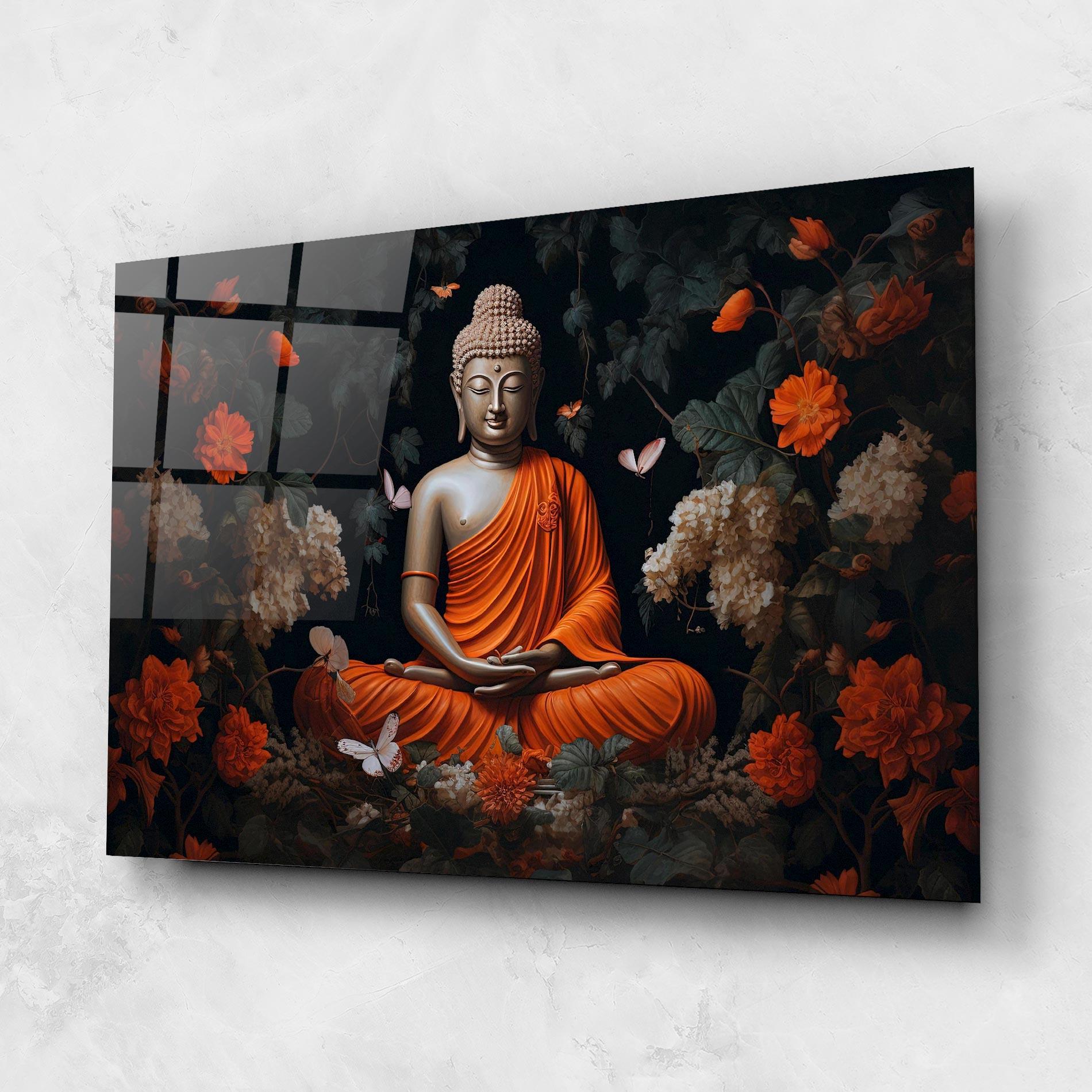 Üvegkép Butterfly Buddha mockup 1