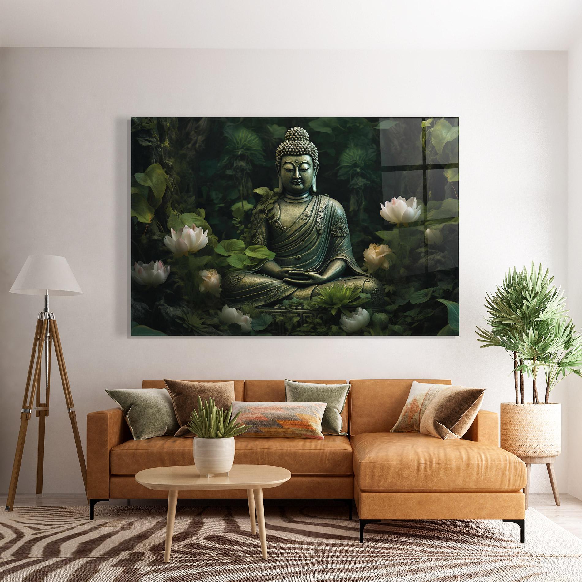 Üvegkép Buddha Lotus Flower mockup 7
