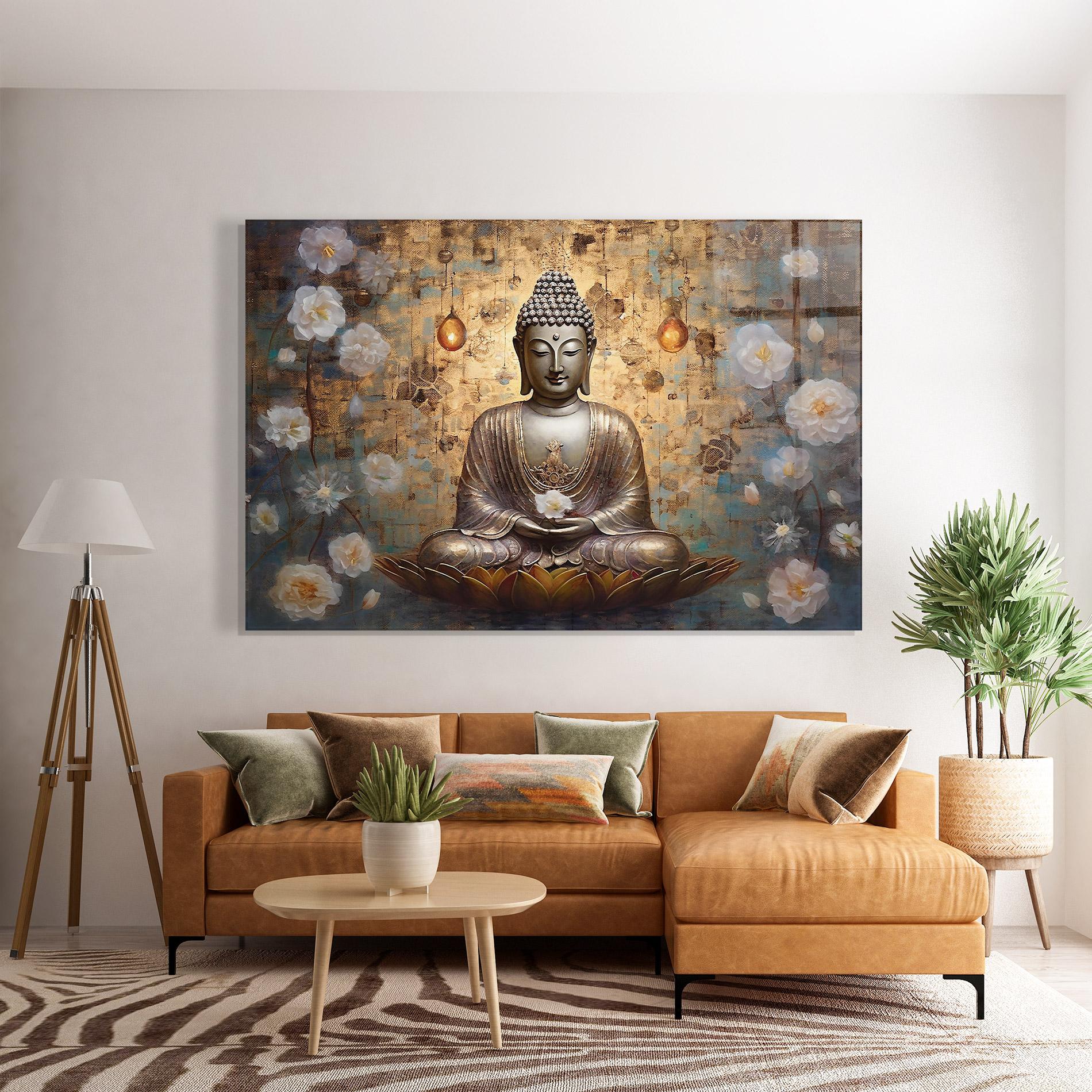 Üvegkép Buddha Meditation Art mockup 7