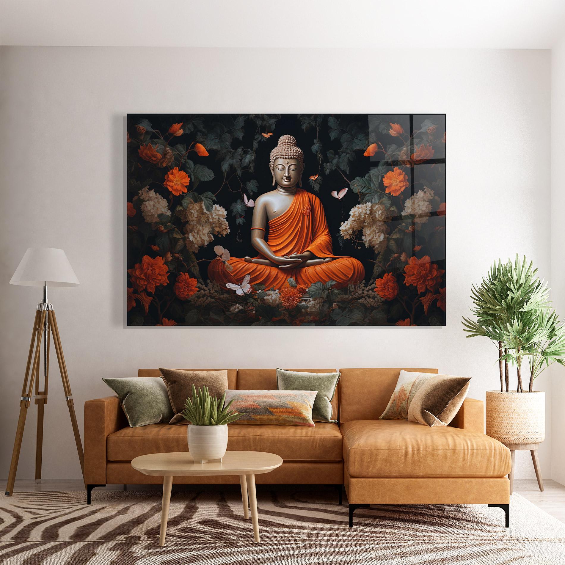 Üvegkép Butterfly Buddha mockup 7