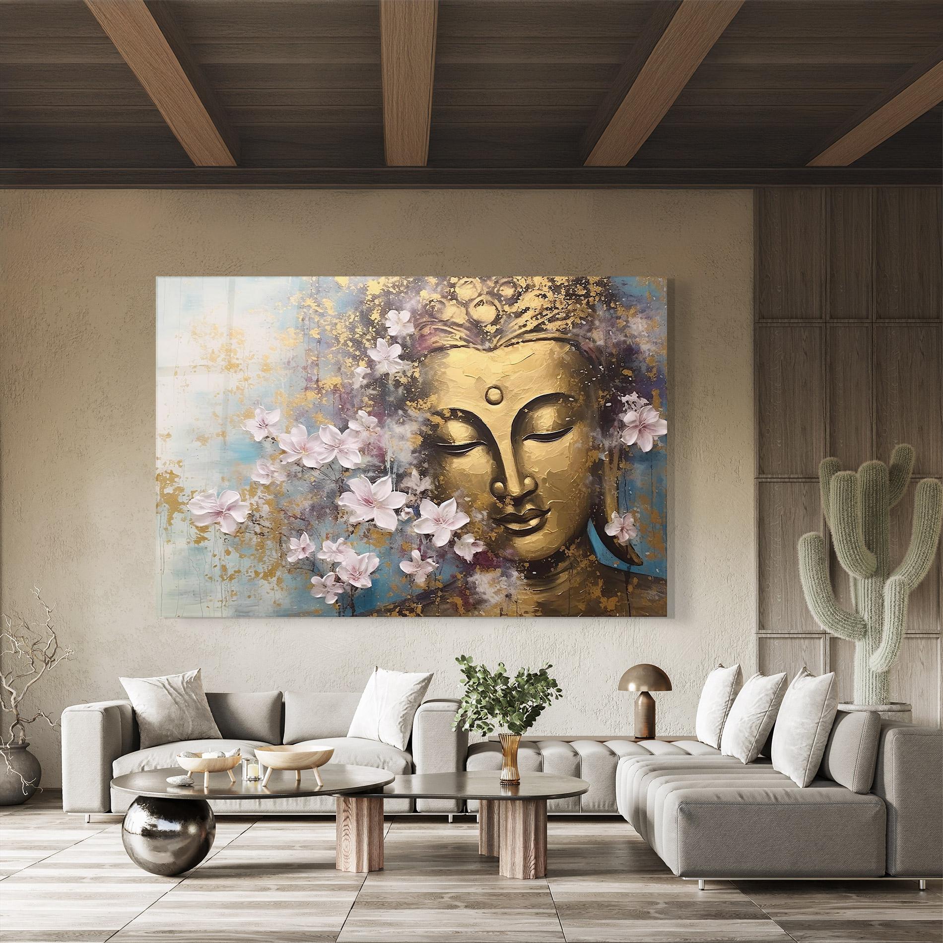 Üvegkép Abstract Buddha Plants mockup 8