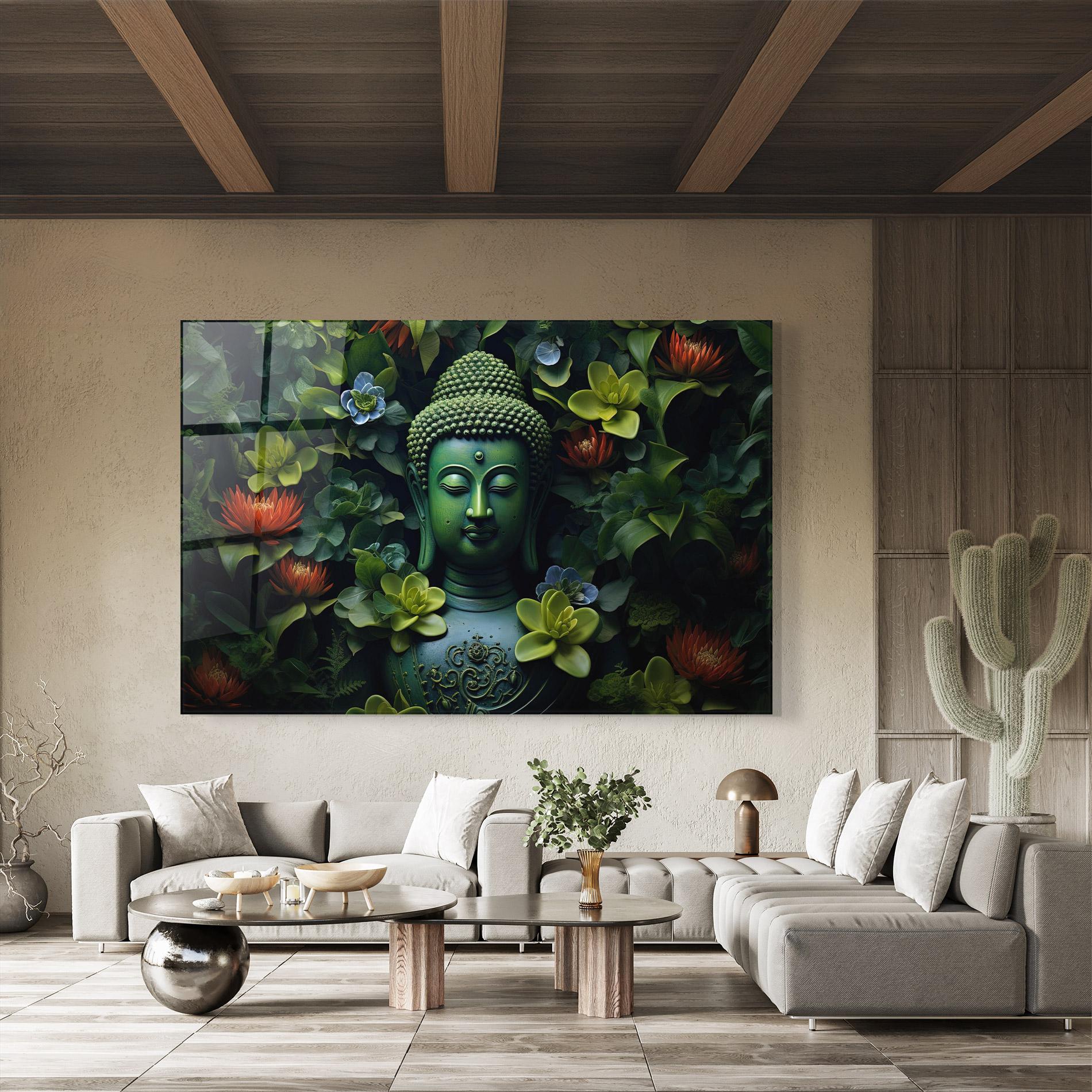 Üvegkép Blue Light Buddha mockup 8