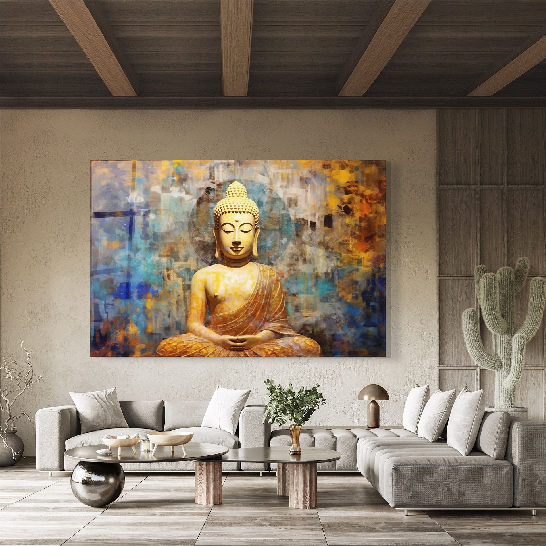 Buddha Blue Gold mockup 8