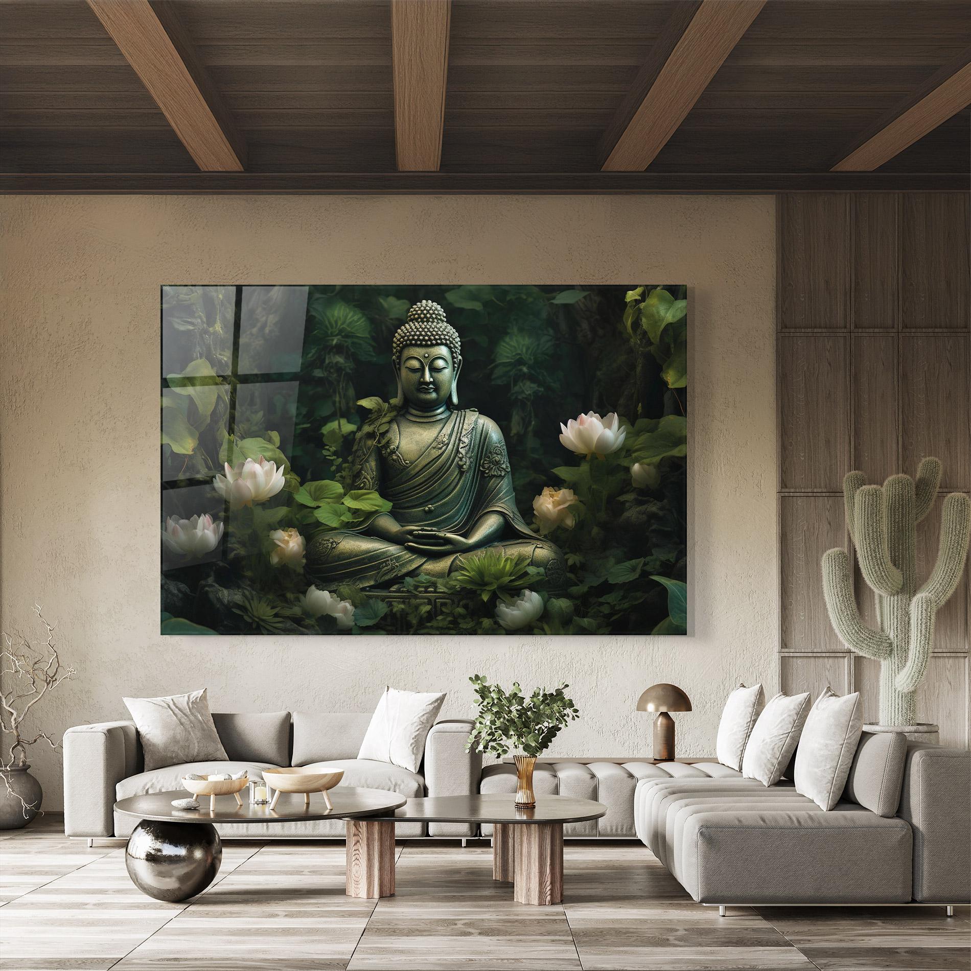 Üvegkép Buddha Lotus Flower mockup 8