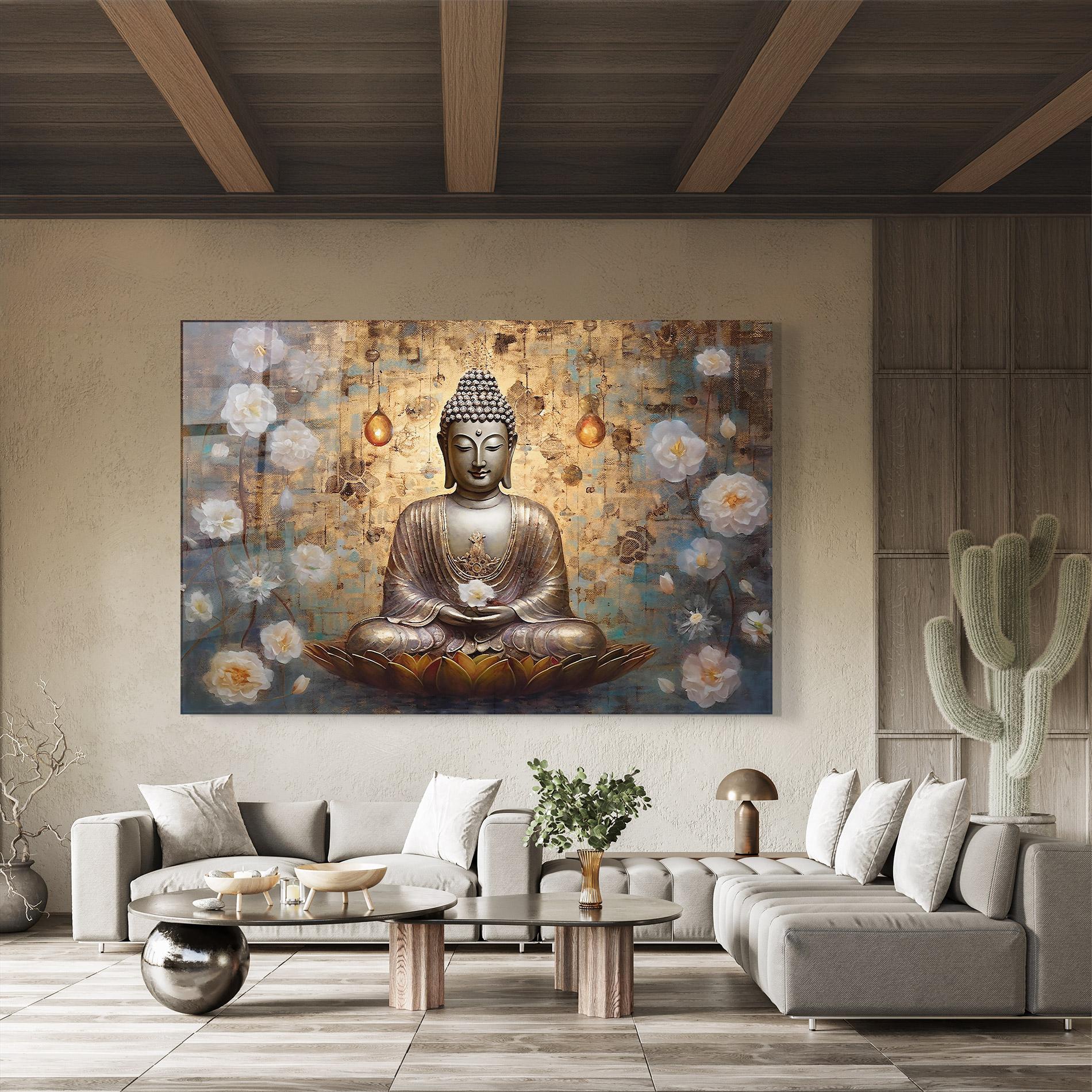 Üvegkép Buddha Meditation Art mockup 8