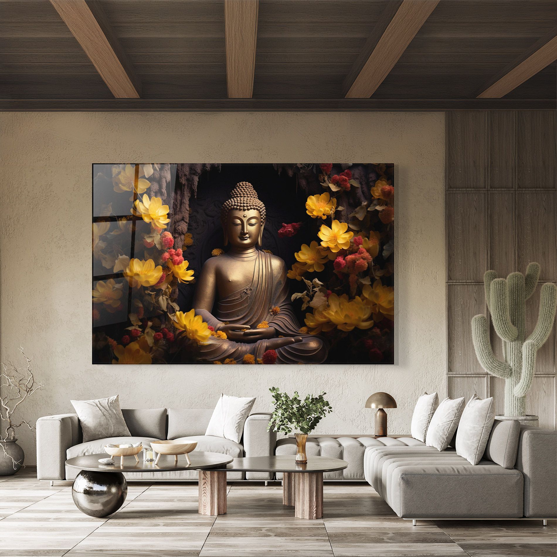 Buddha Yellow Red mockup 8