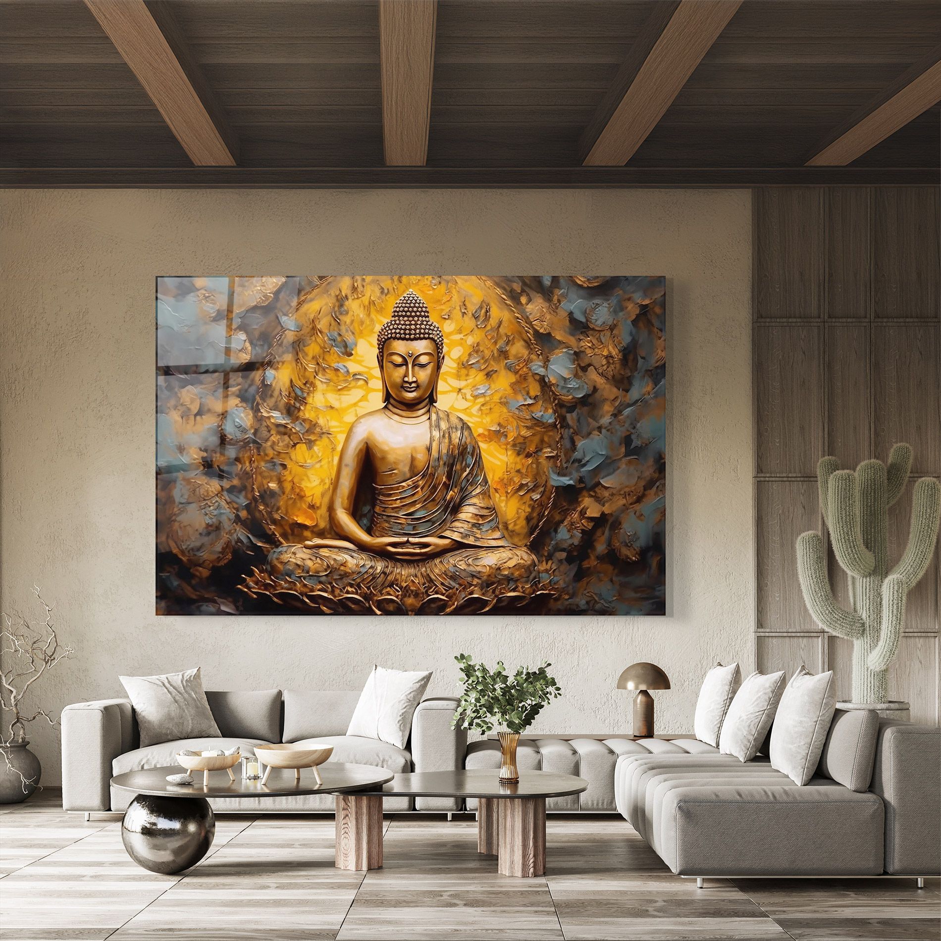 Gold Grey Buddha mockup 8