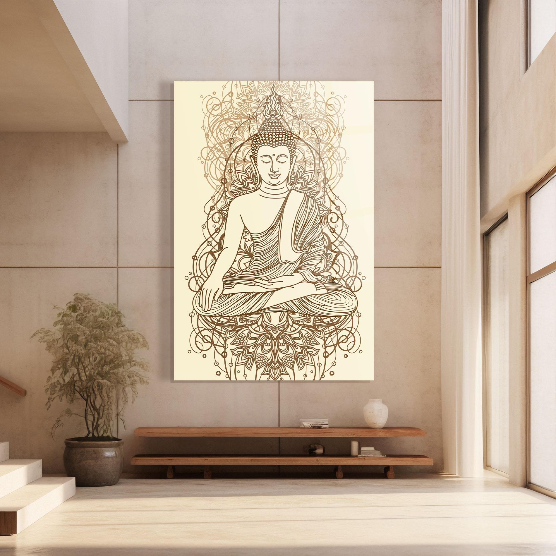 Üvegkép Brown Line Buddha mockup 8