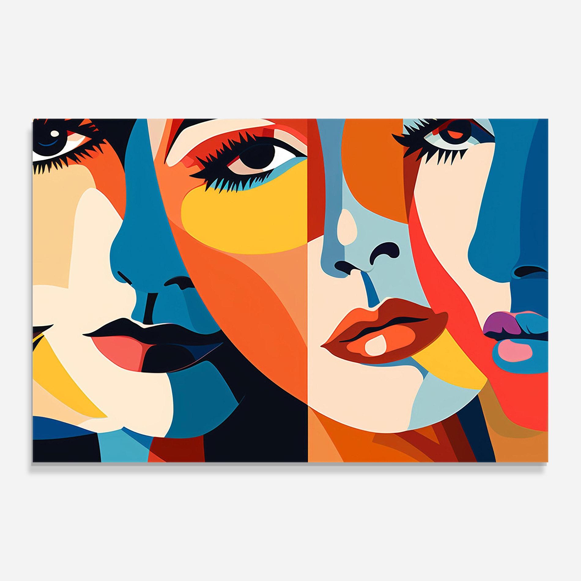 Üvegkép Beauty Face Collage mockup 0