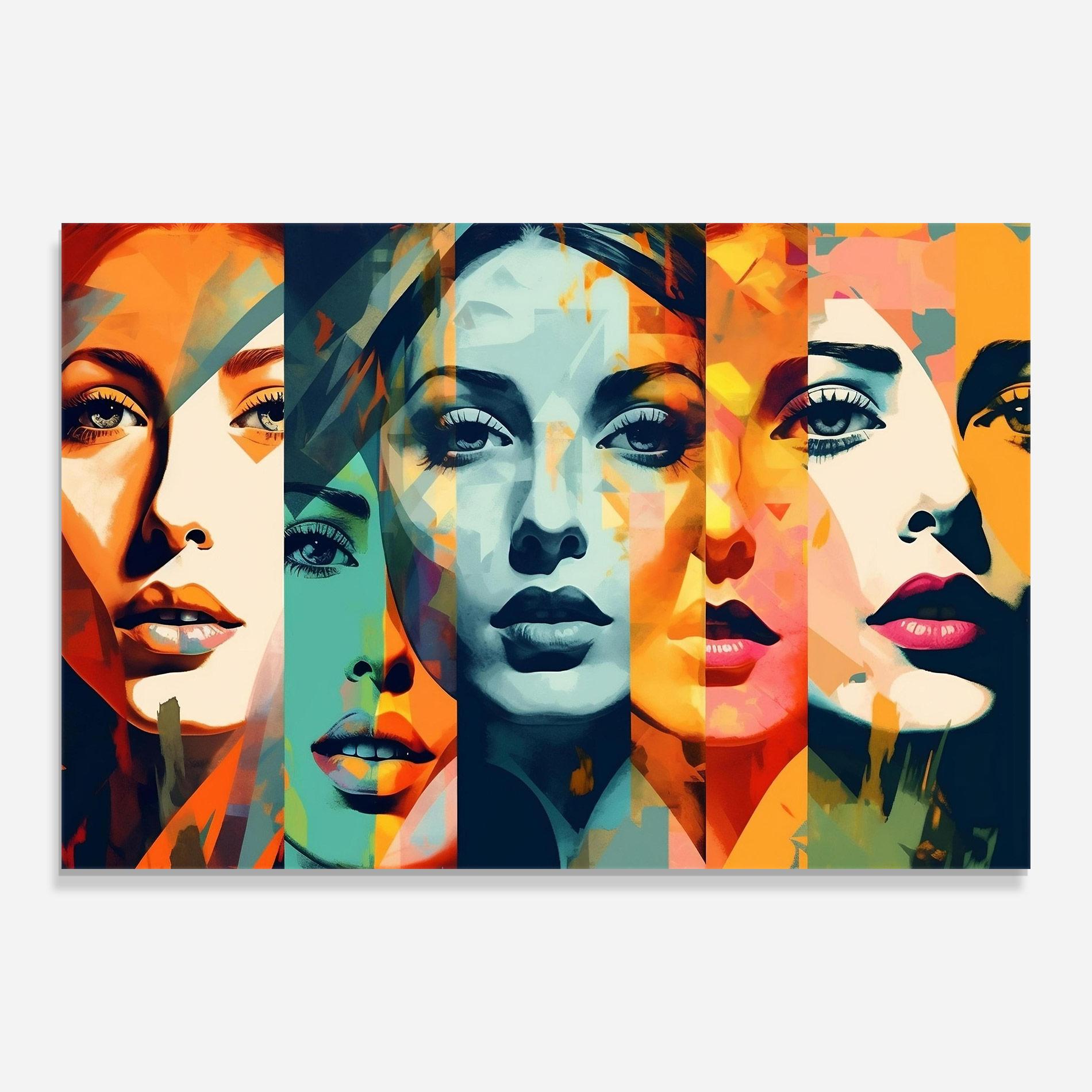 Üvegkép Colorful Abstract Face mockup 0