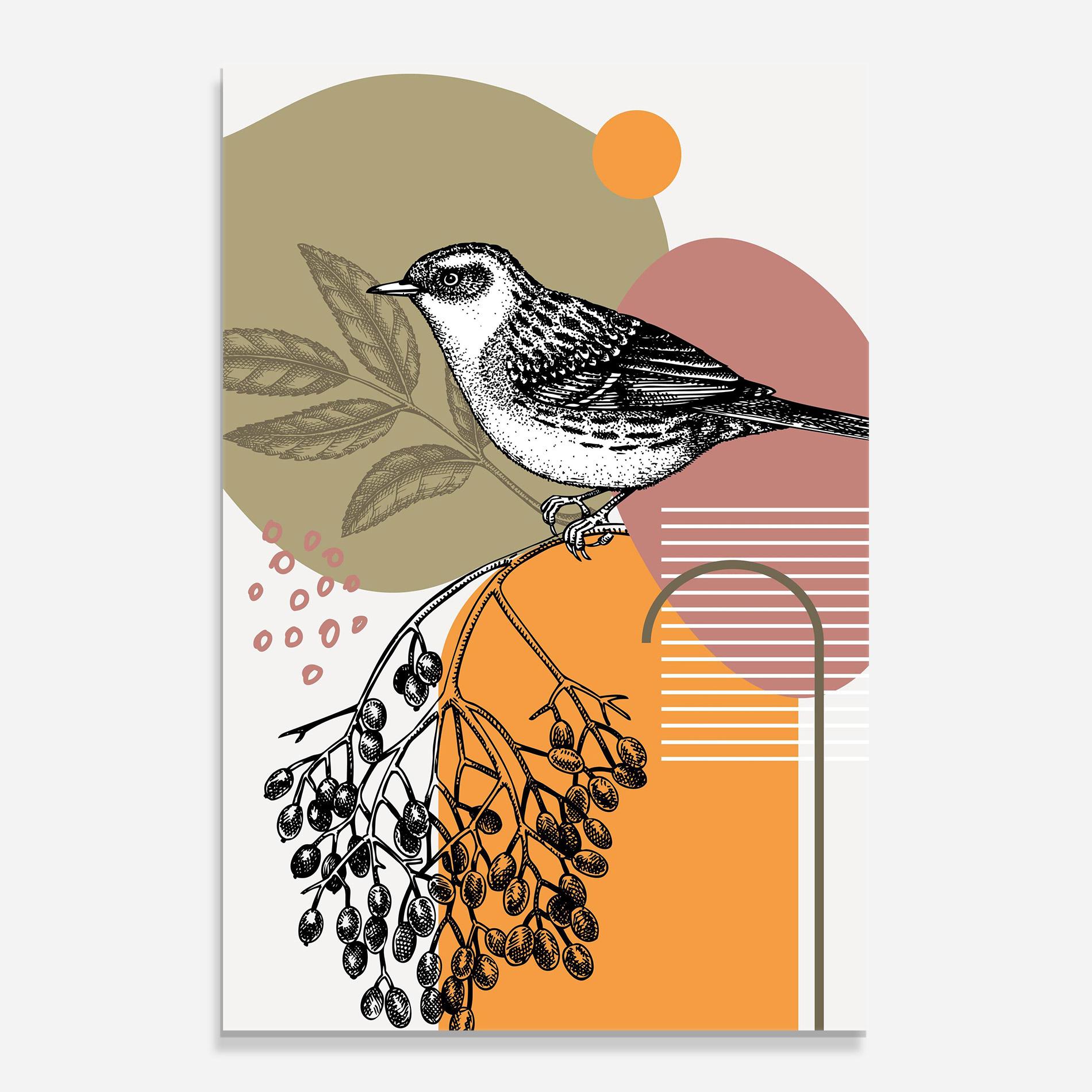 Üvegkép Bird Collage mockup 0