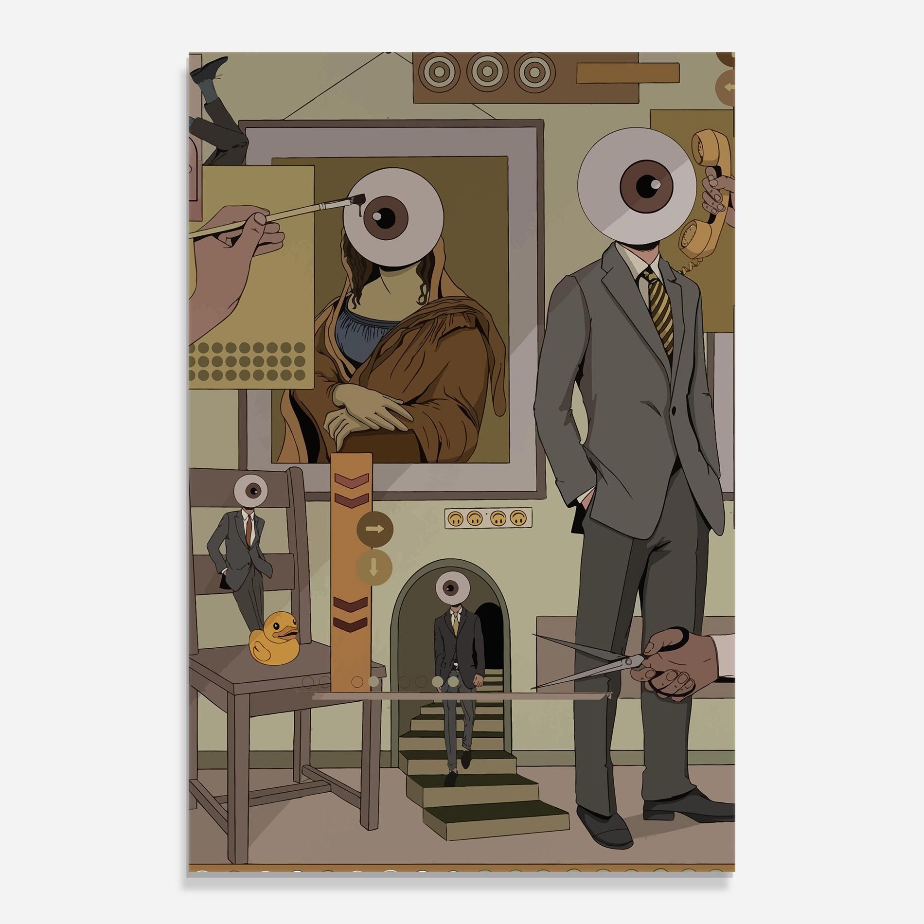 Üvegkép Eyes Man mockup 0