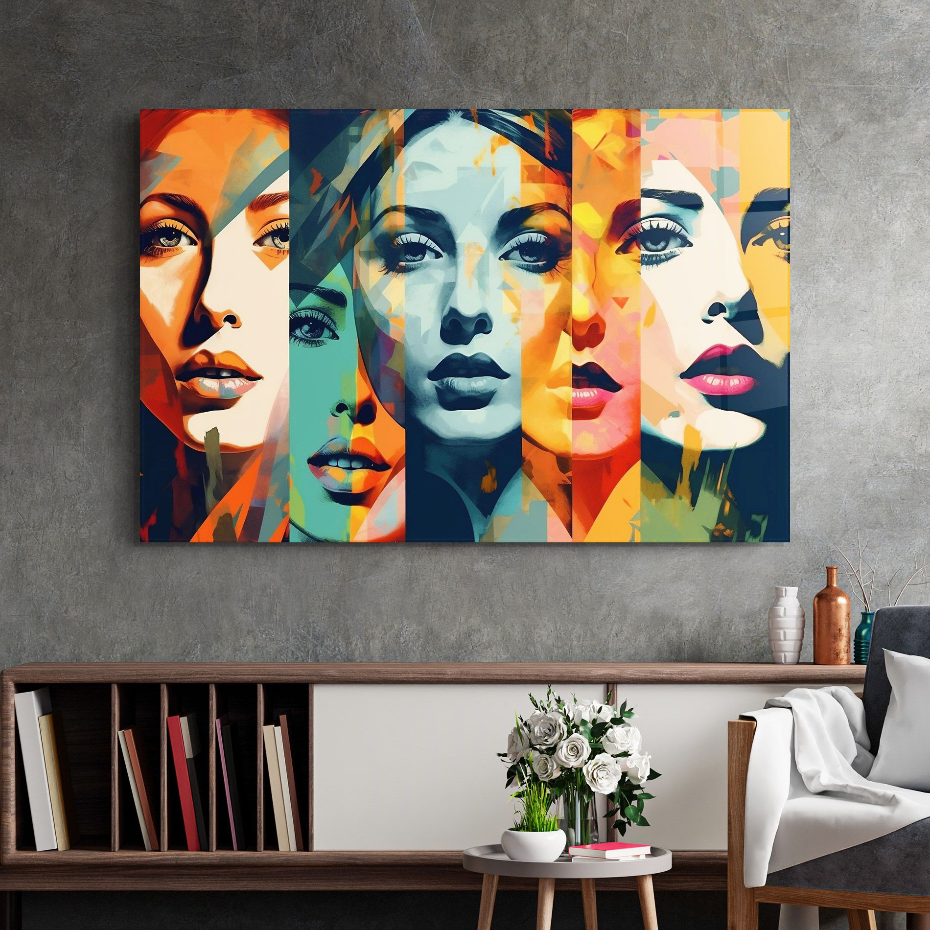 Colorful Abstract Face mockup 2