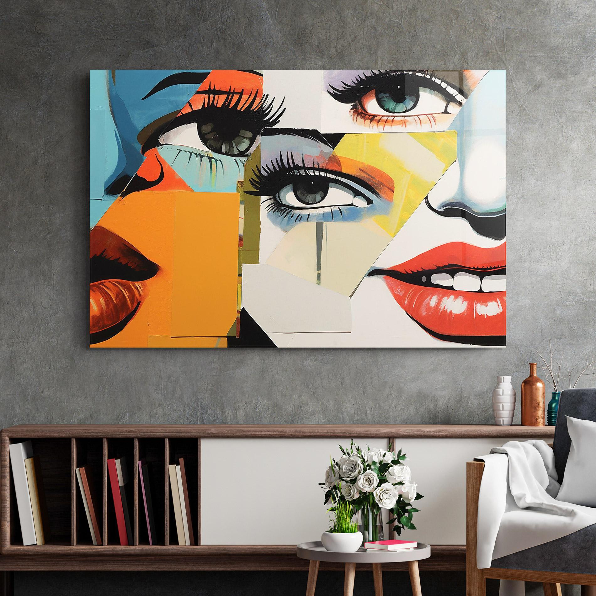 Üvegkép Drawing Collage mockup 2