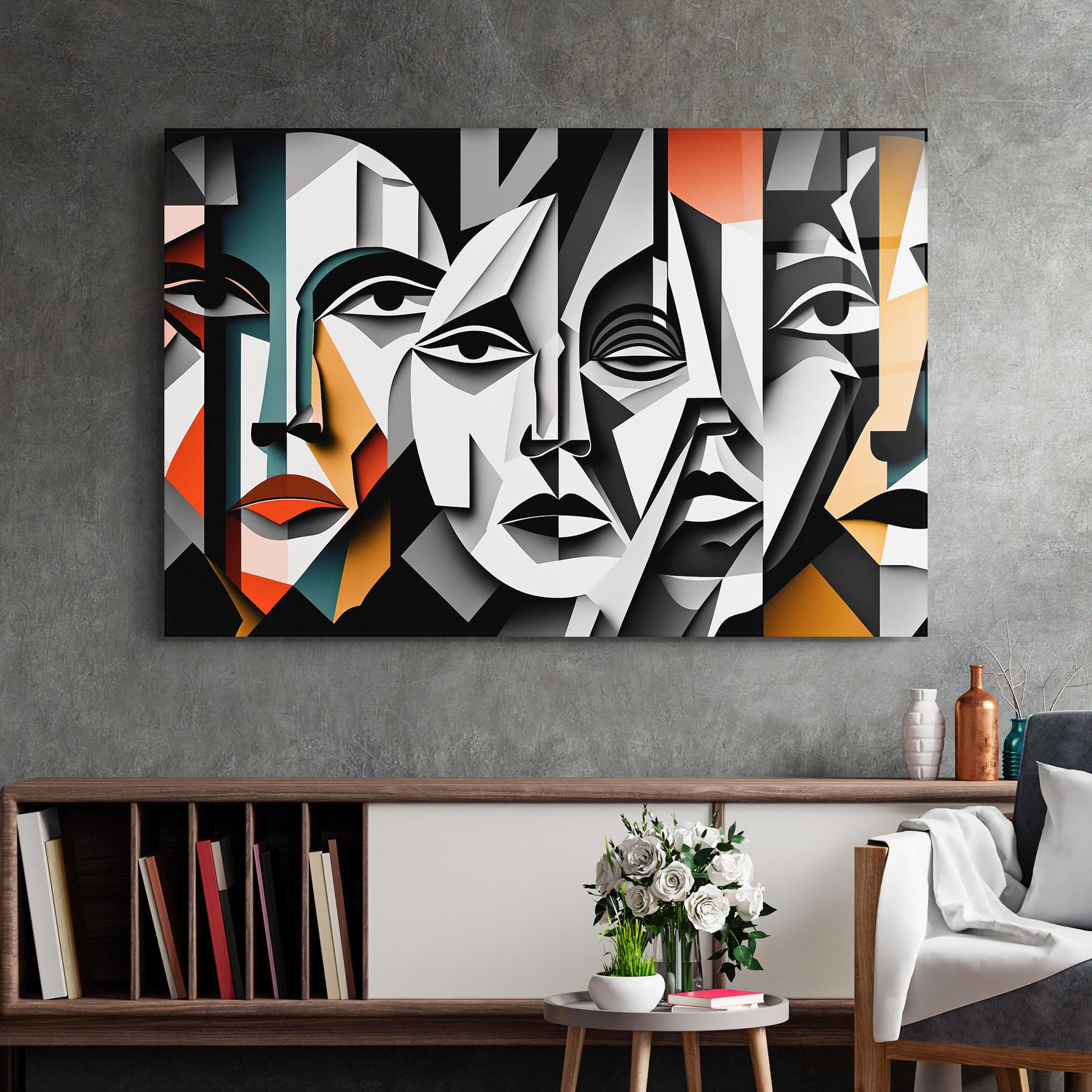 Üvegkép Mix Faces Collage mockup 2