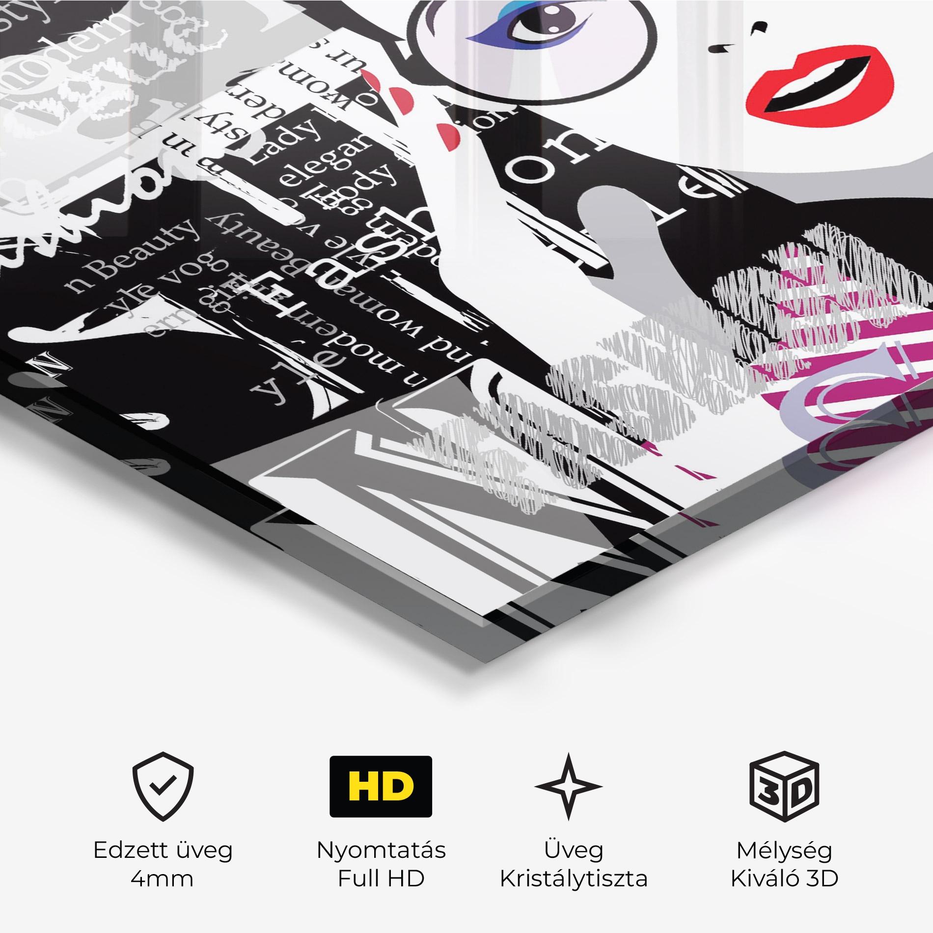 Üvegkép Fashion Collage mockup 3