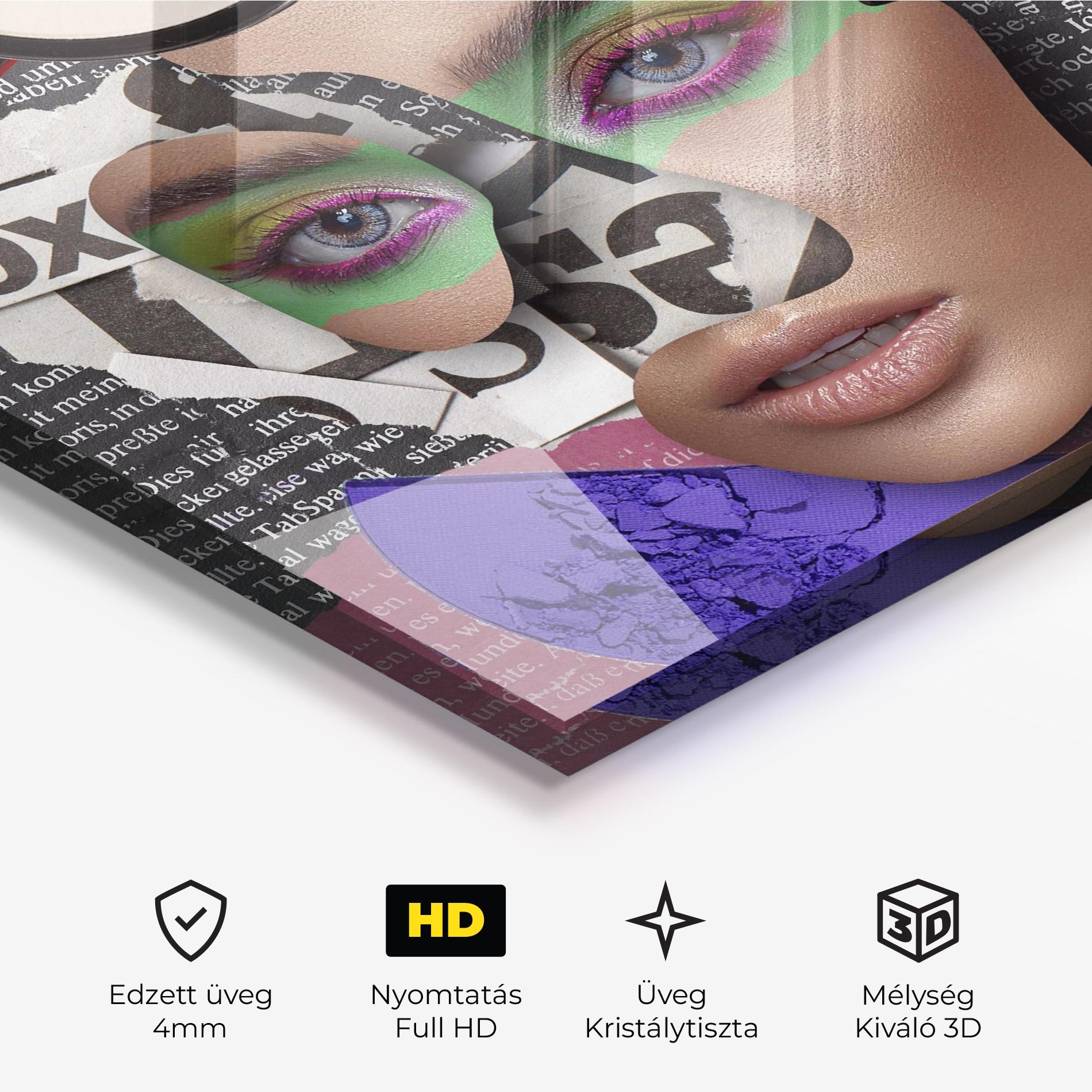 Üvegkép Makeup Collage mockup 3