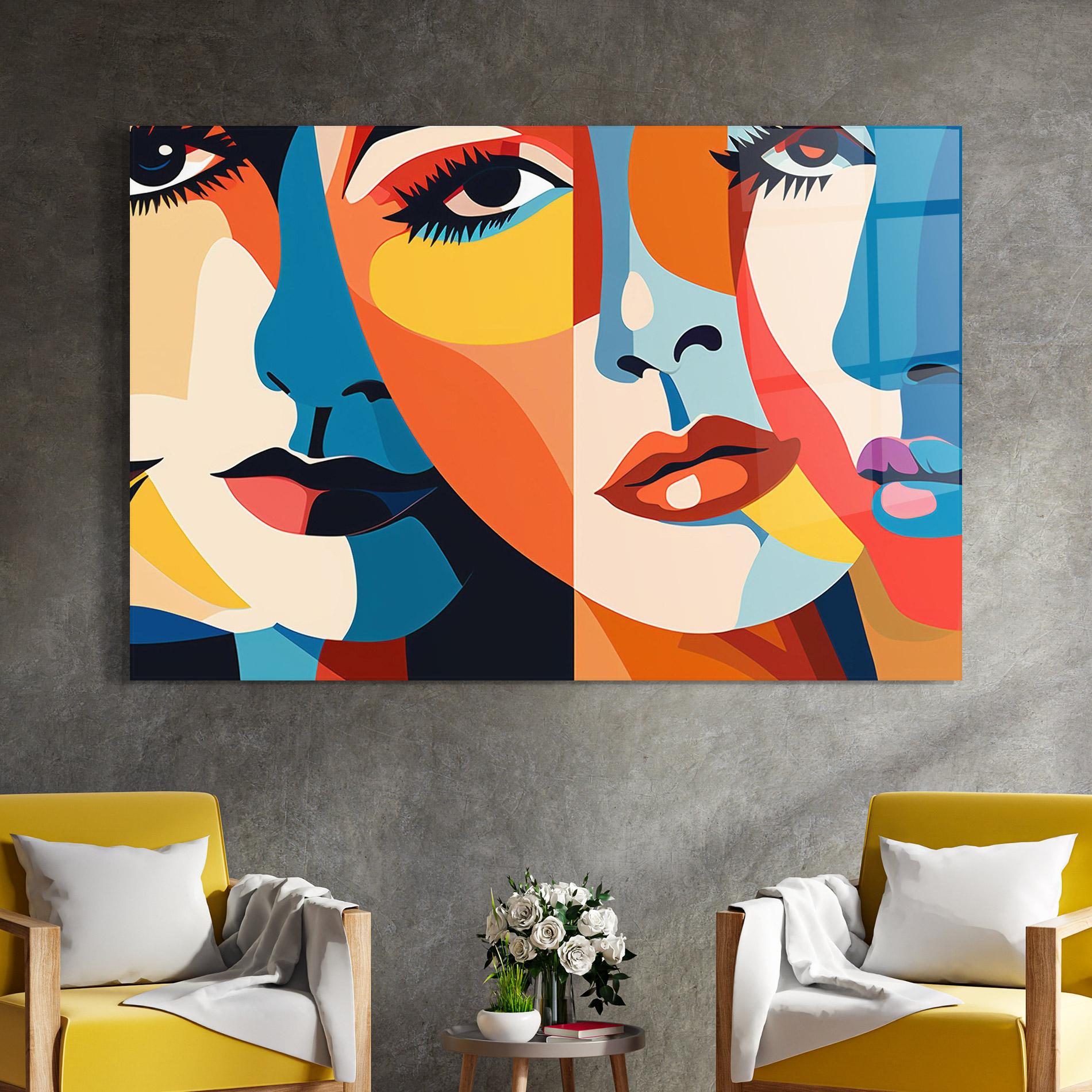 Üvegkép Beauty Face Collage mockup 4