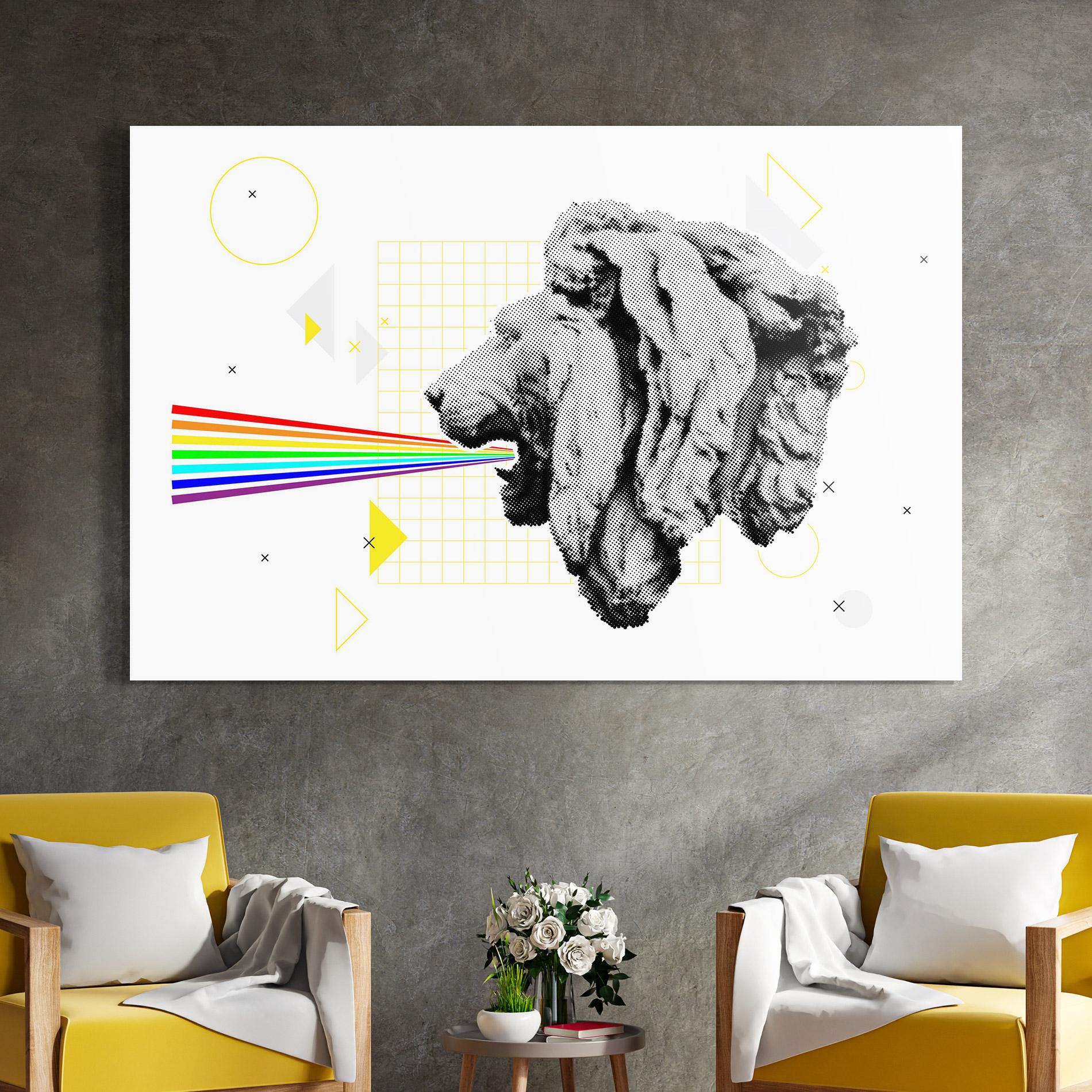 Üvegkép Lion Collage mockup 4