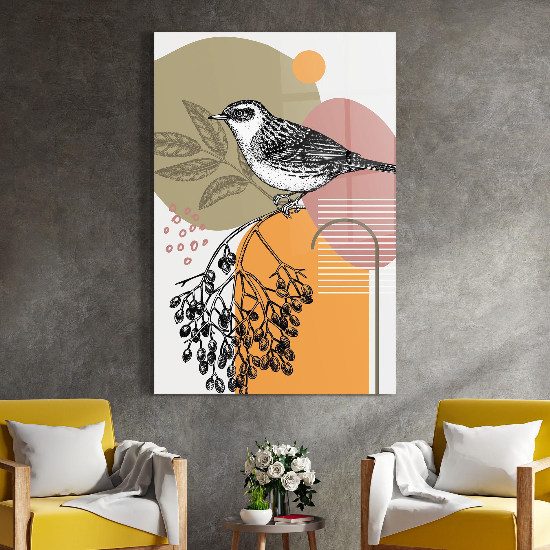 Üvegkép Bird Collage mockup 4