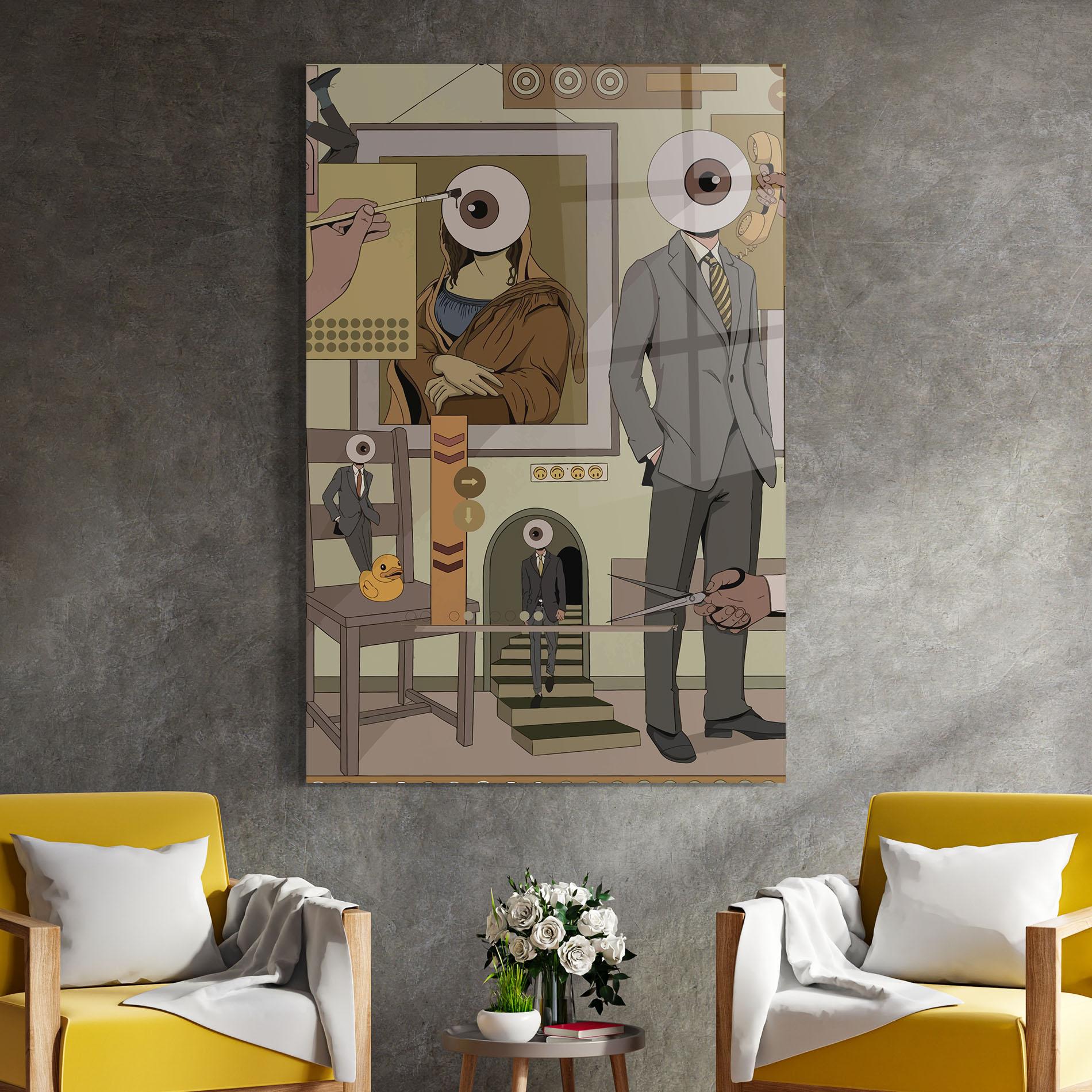 Üvegkép Eyes Man mockup 4